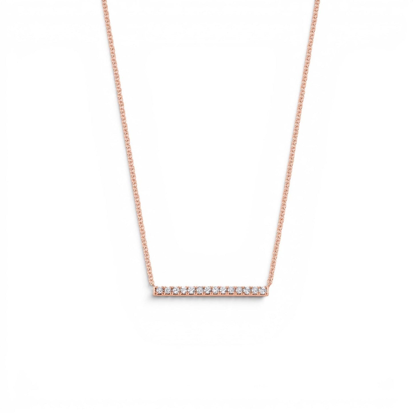 Kids Diamond Pave Bar Necklace - Lotus Diamond
