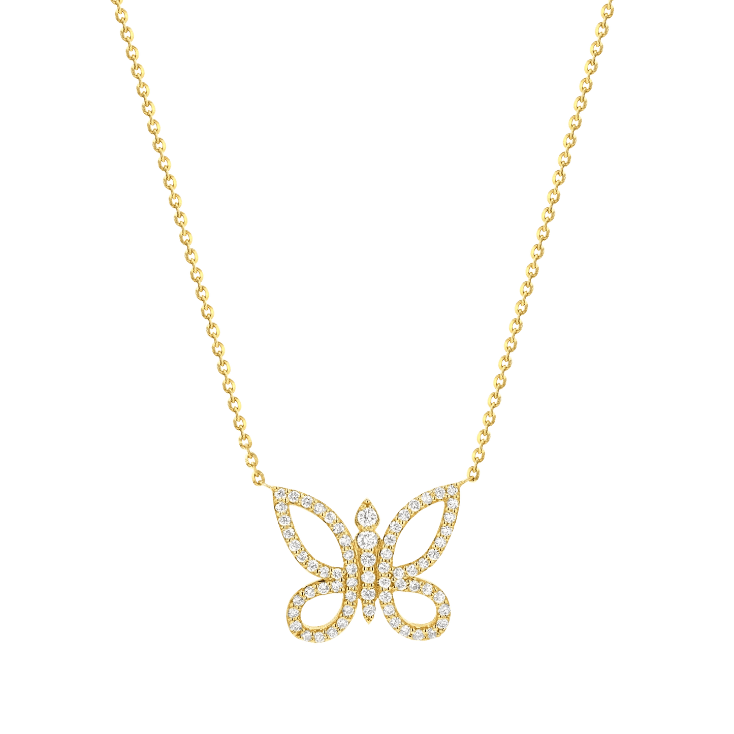 Kids Diamond Pave Butterfly Necklace - Lotus Diamond