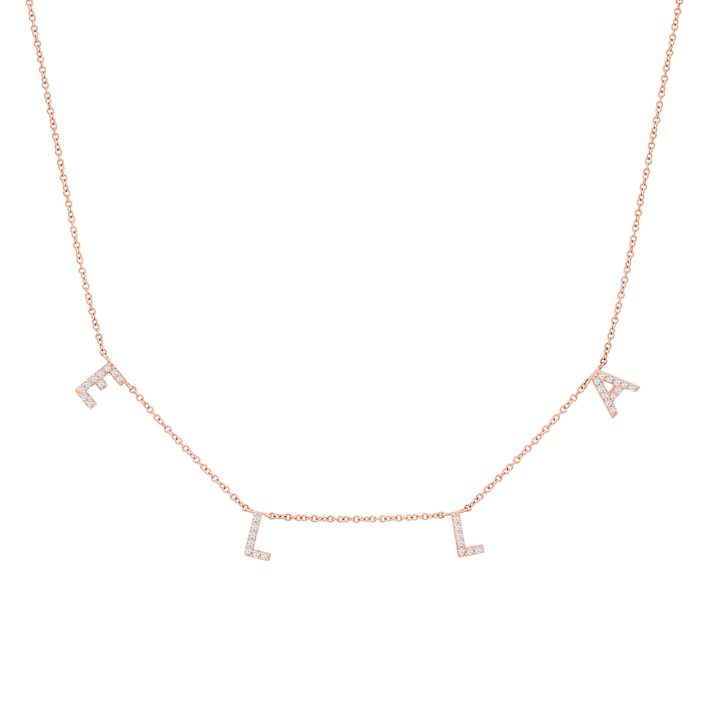 Kids Diamond Spaced Letter Necklace - Lotus Diamond