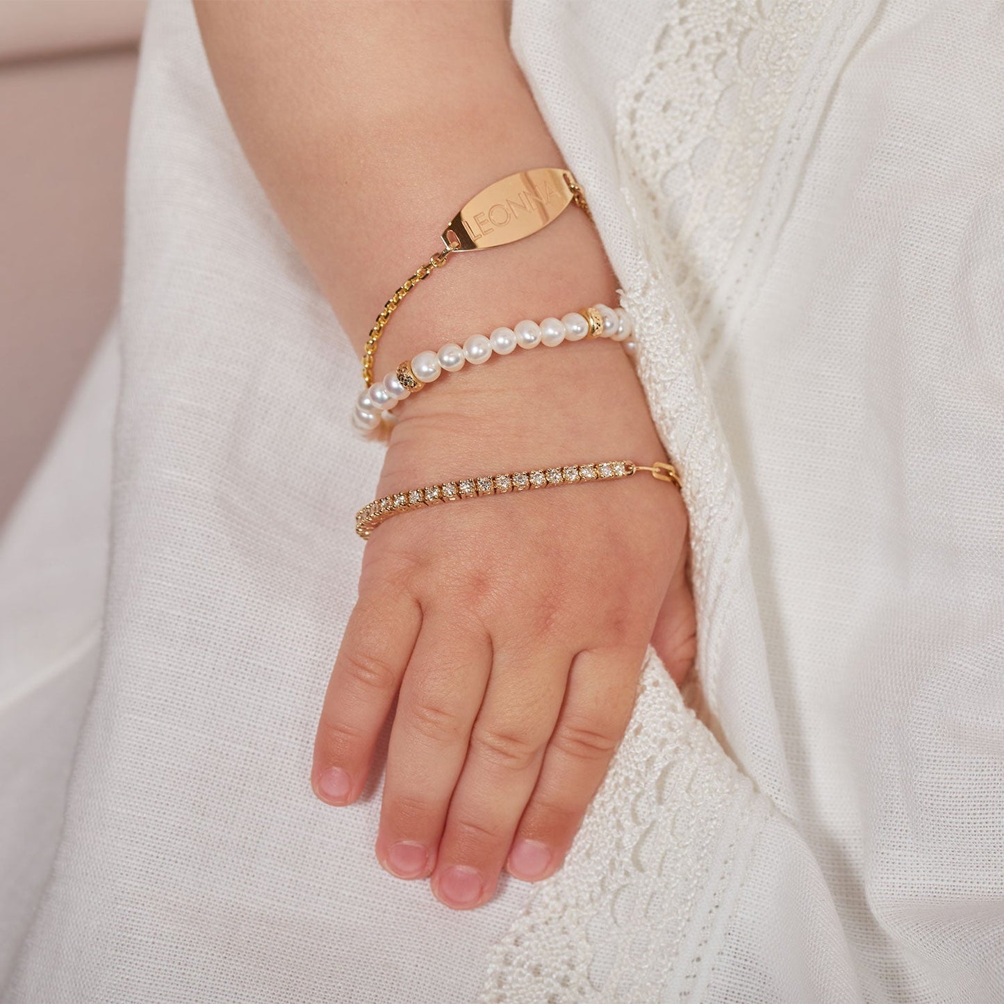 Kids Diamond Tennis Bracelet Paper Clip Link - Lotus Diamond