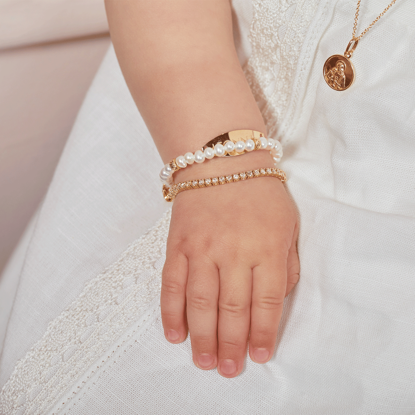 Kids Diamond Tennis Bracelet Paper Clip Link - Lotus Diamond