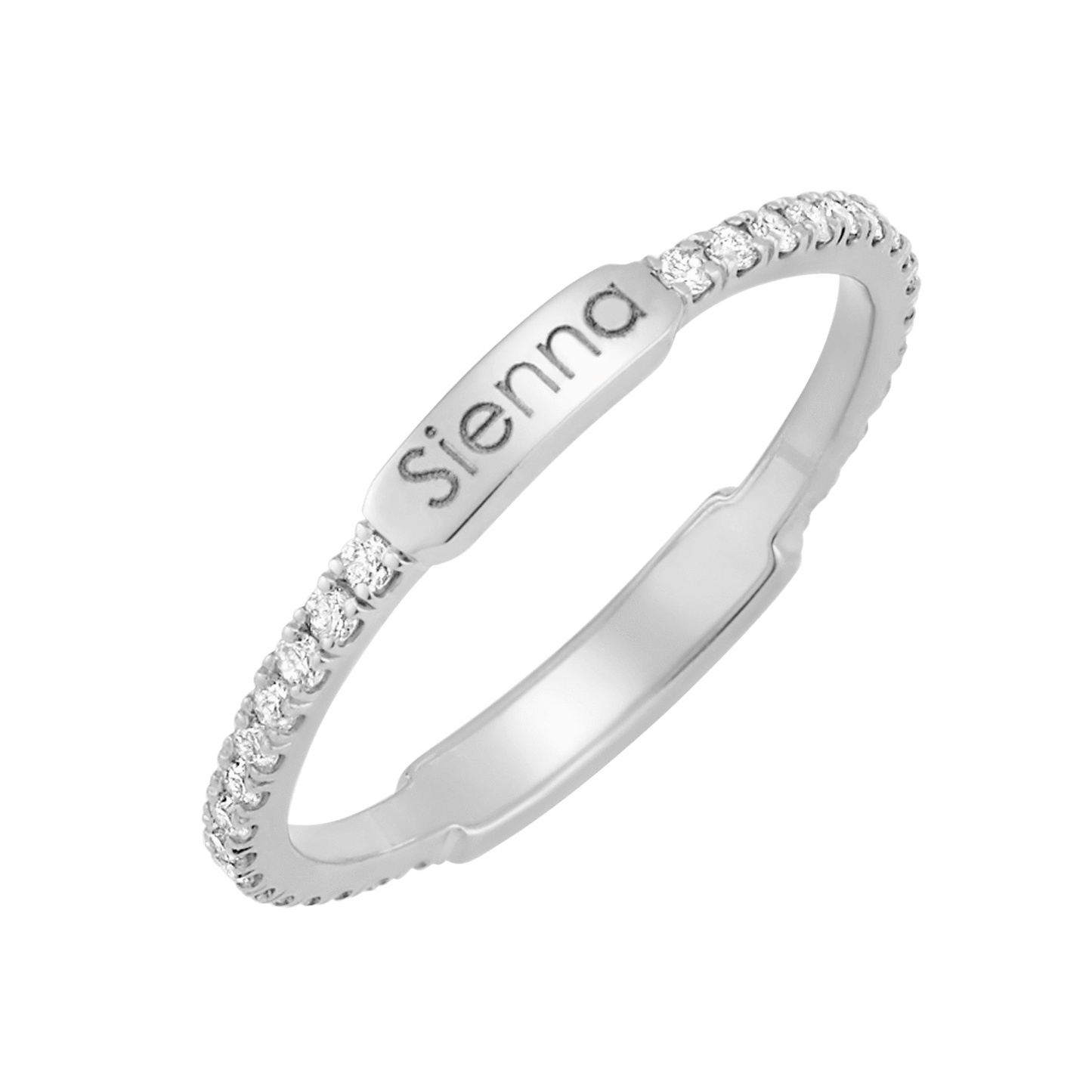 Kids Diamond U - Pave Engraved Ring - Lotus Diamond