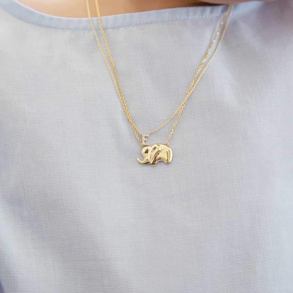 Kids Elephant Necklace - Lotus Diamond