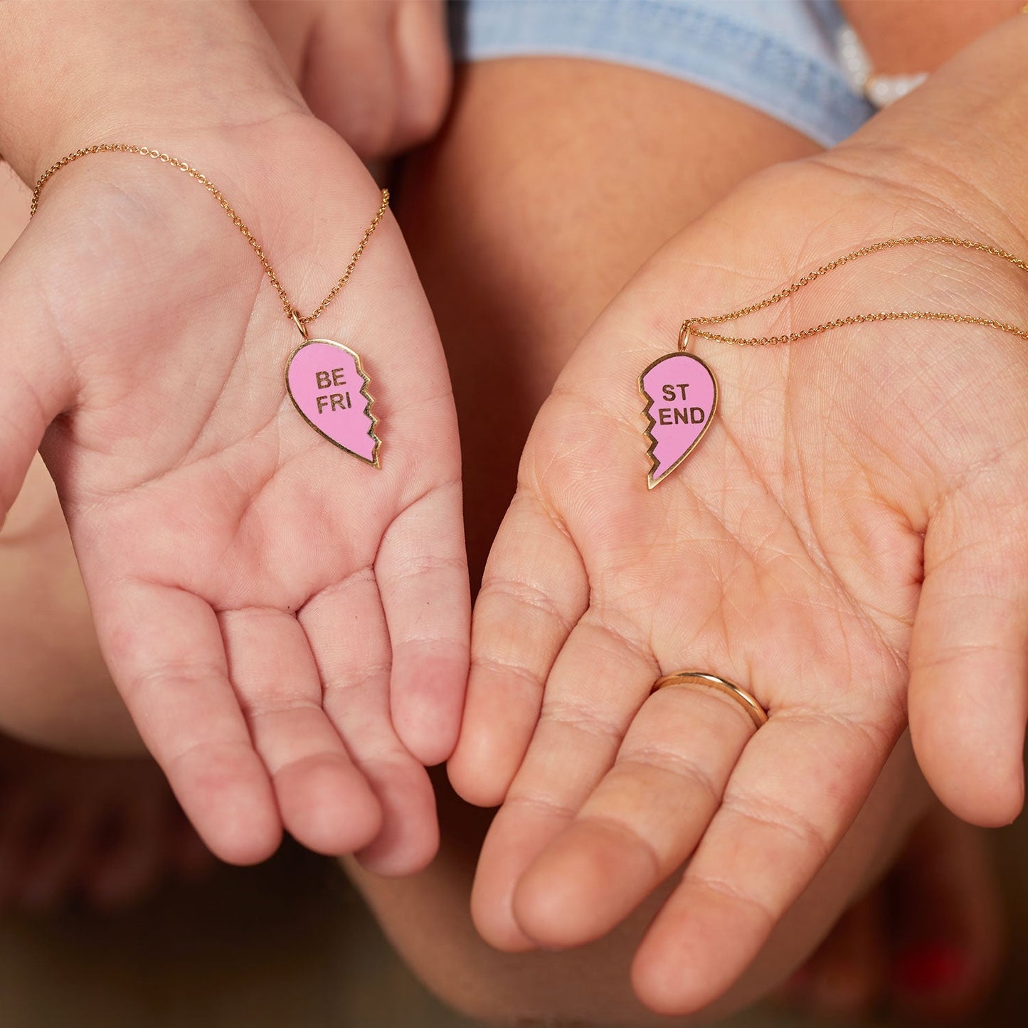 Kids Enamel Best Friend Necklaces (Set of 2) - Lotus Diamond