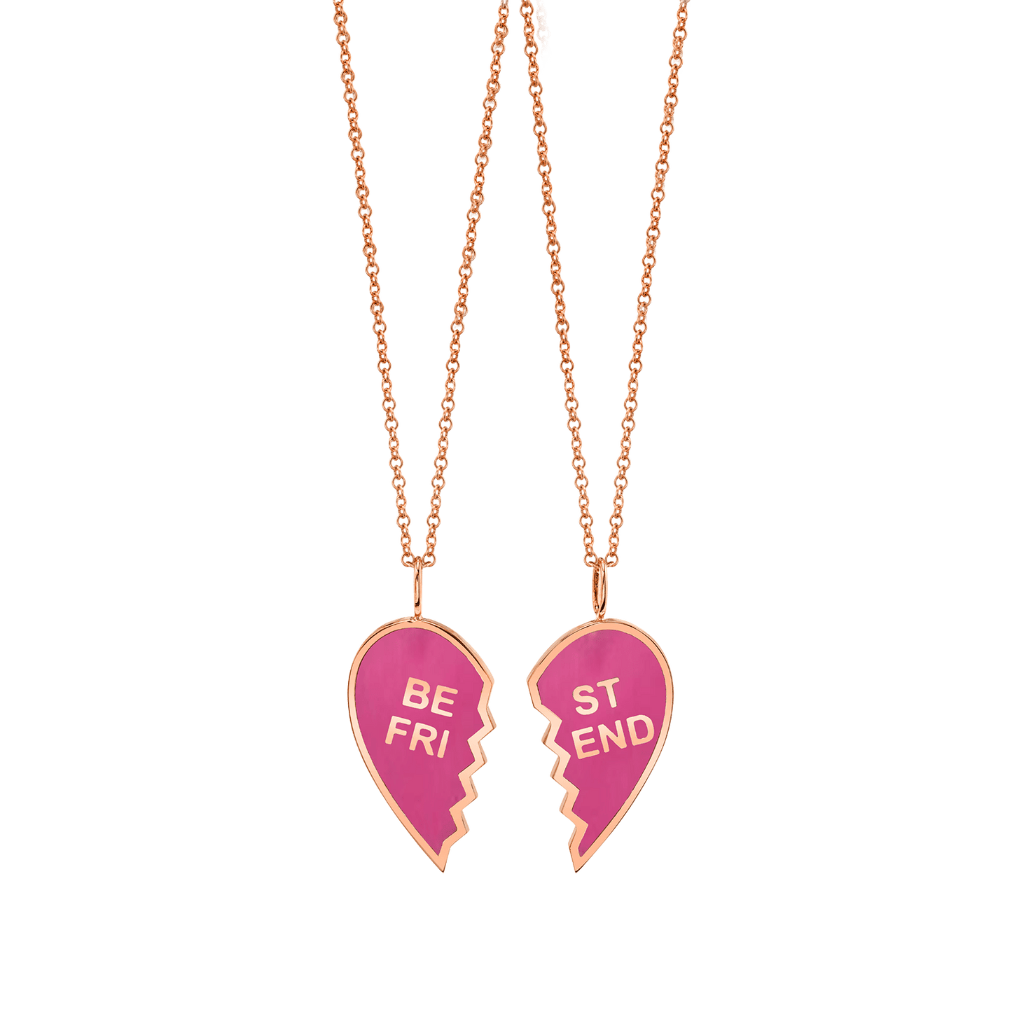 Kids Enamel Best Friend Necklaces (Set of 2) - Lotus Diamond