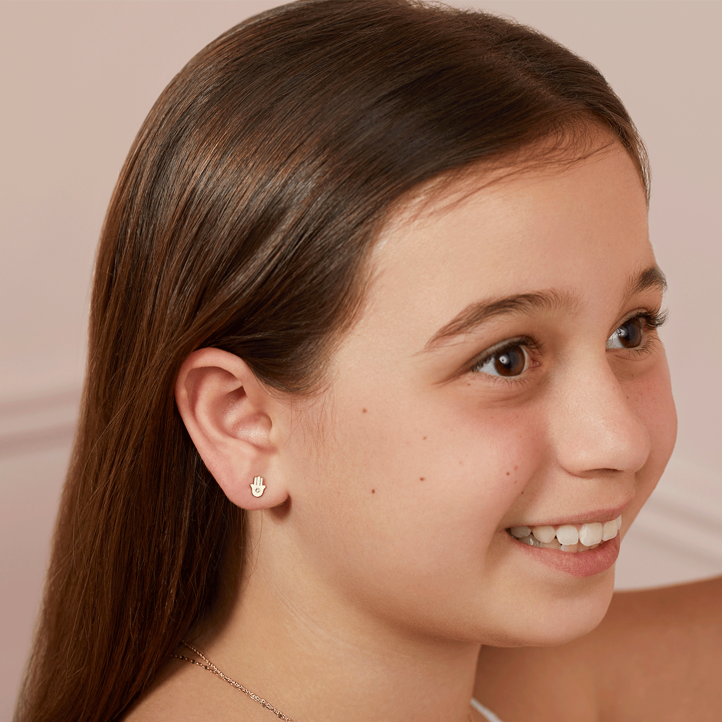 Kids Hamsa Diamond Stud Earrings - Lotus Diamond
