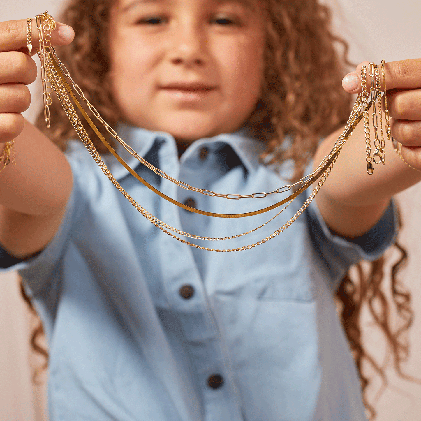 Kids Herringbone Necklace 3mm - Lotus Diamond
