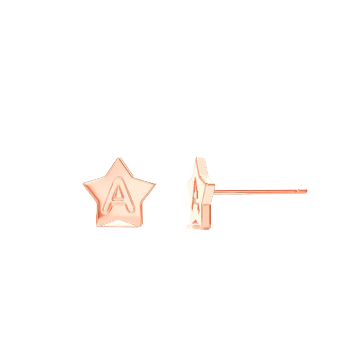 Kids Initial Star Stud Earrings - Lotus Diamond