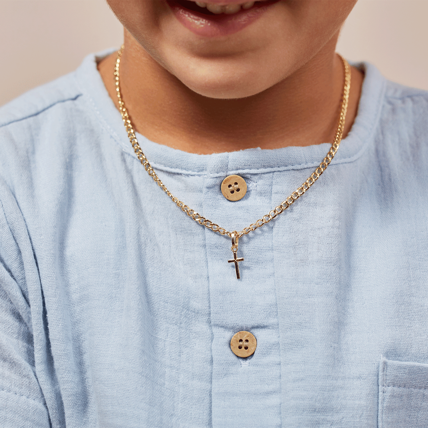 Kids Petit Cross Charm - Lotus Diamond