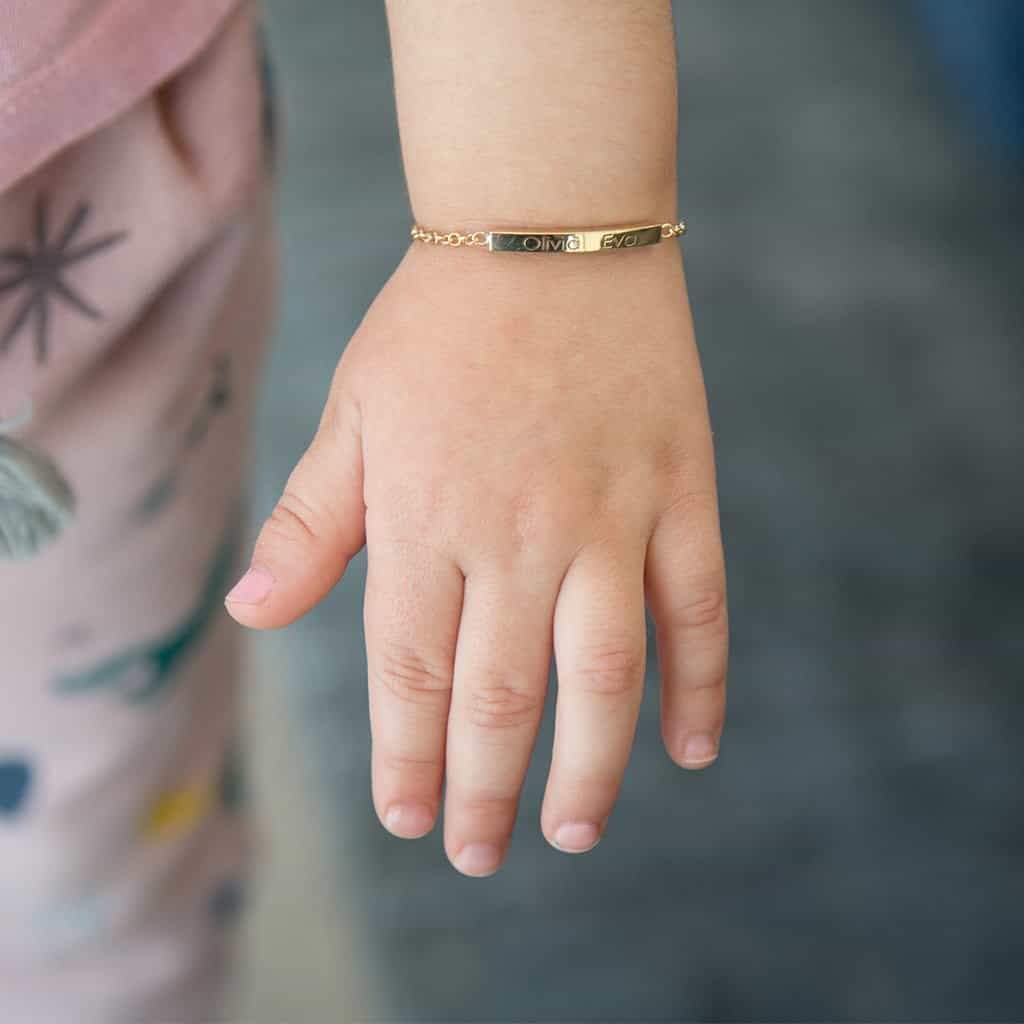 Kids Short Quad Bar Bracelet - Lotus Diamond