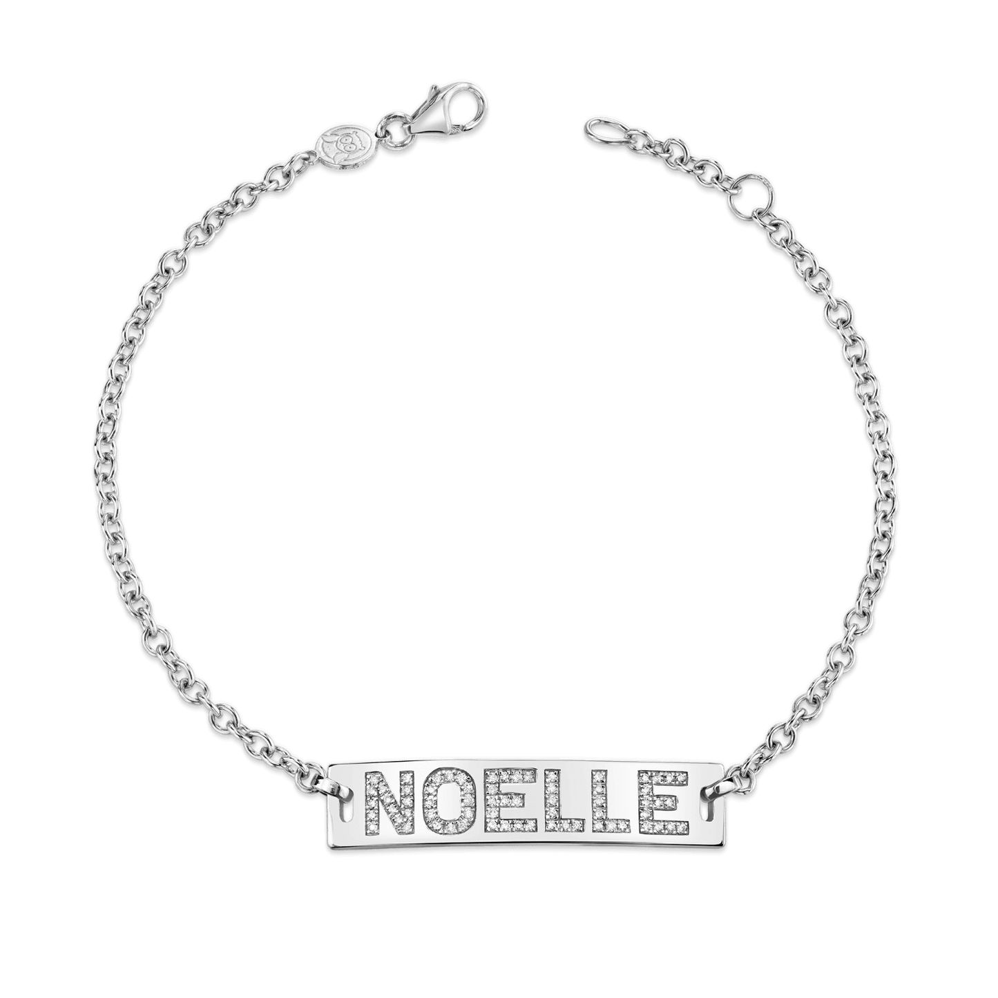 Kids Signature Classic ID Engravable Pave Bracelet - Lotus Diamond