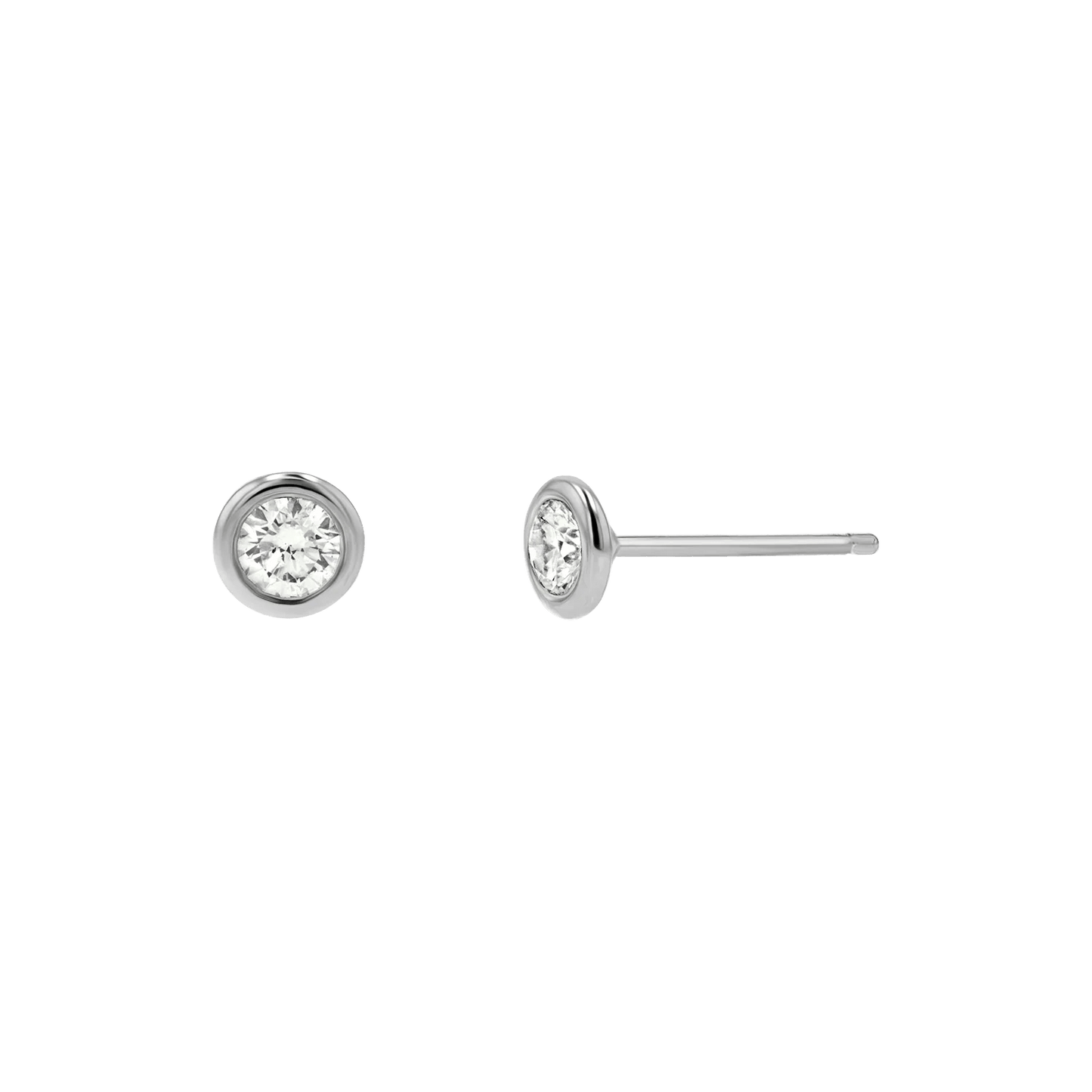 Kids Solitaire Bezel Studs - Lotus Diamond