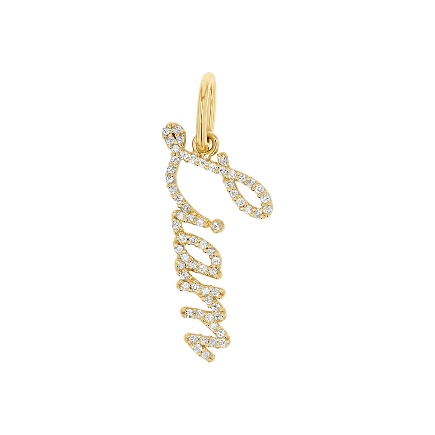 Kids Vertical Diamond Name Script Charm - Lotus Diamond