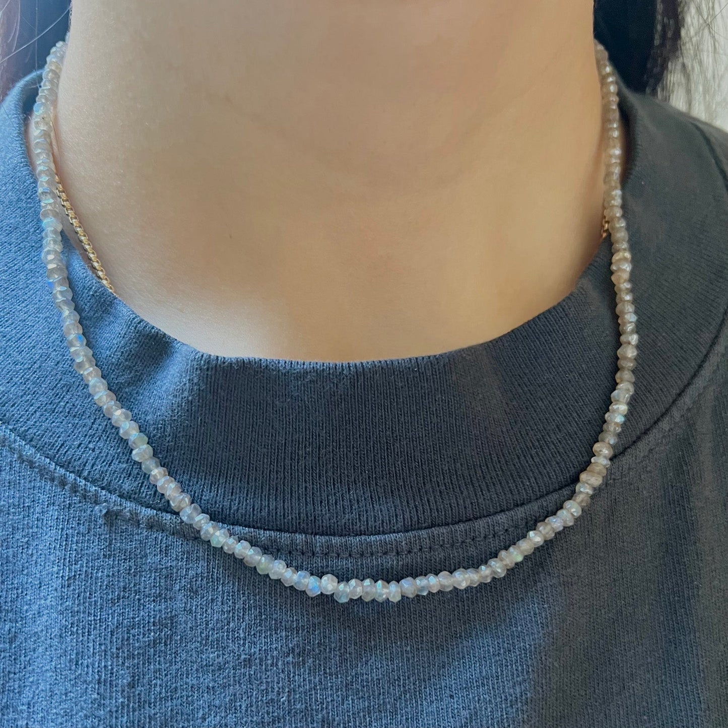 Labradorite Bead Necklace - Lotus Diamond