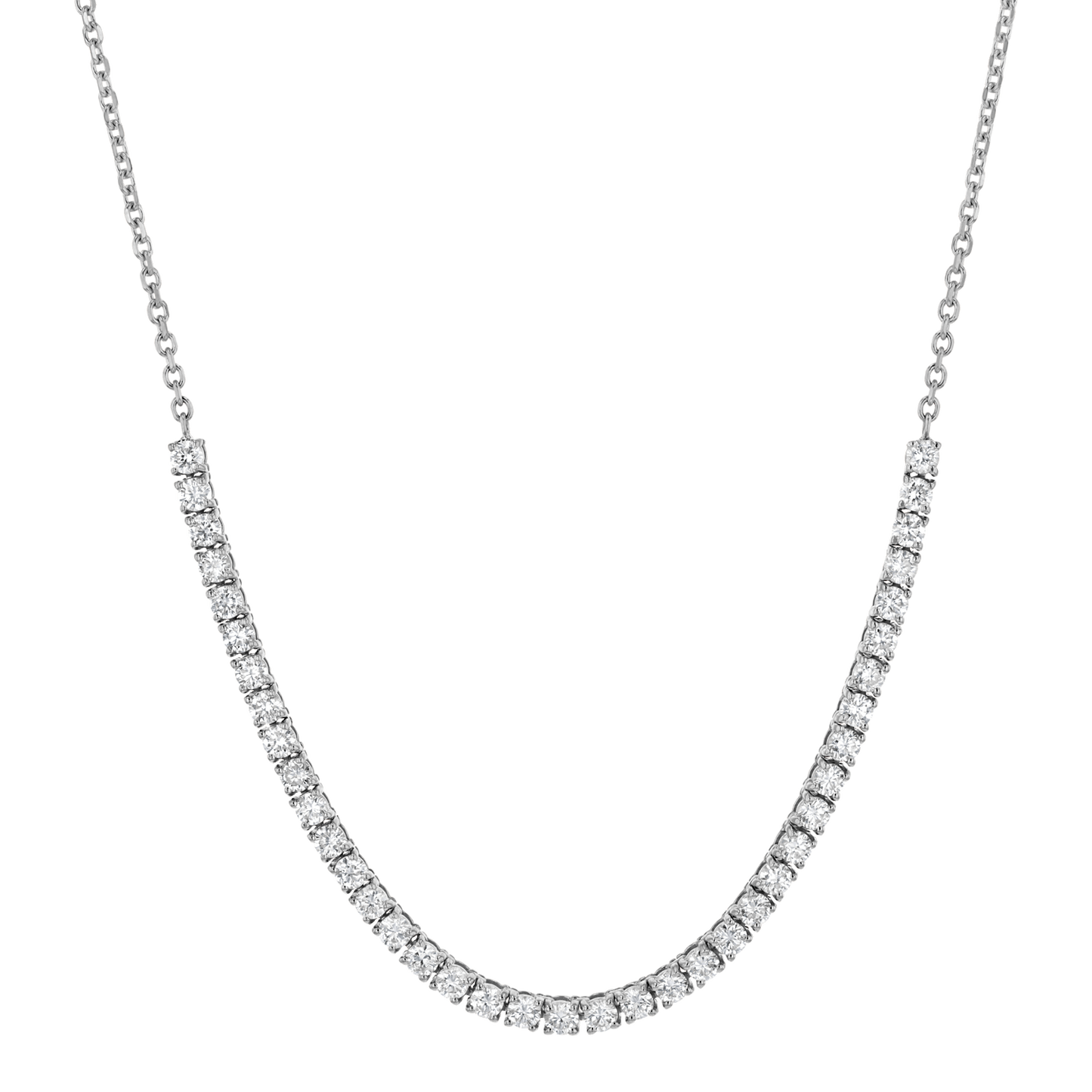 Large Diamond Tennis Chain Necklace - Lotus Diamond