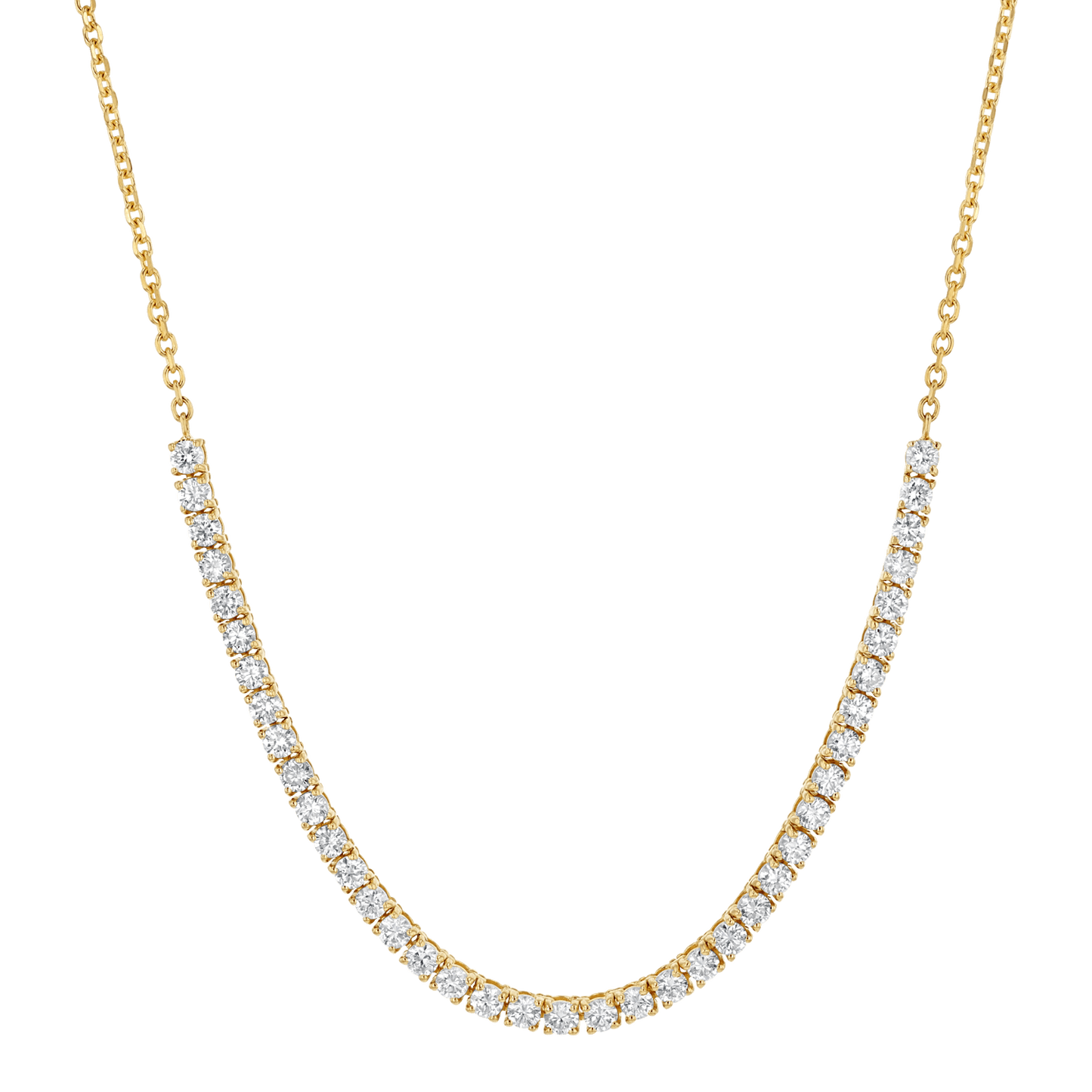 Large Diamond Tennis Chain Necklace - Lotus Diamond