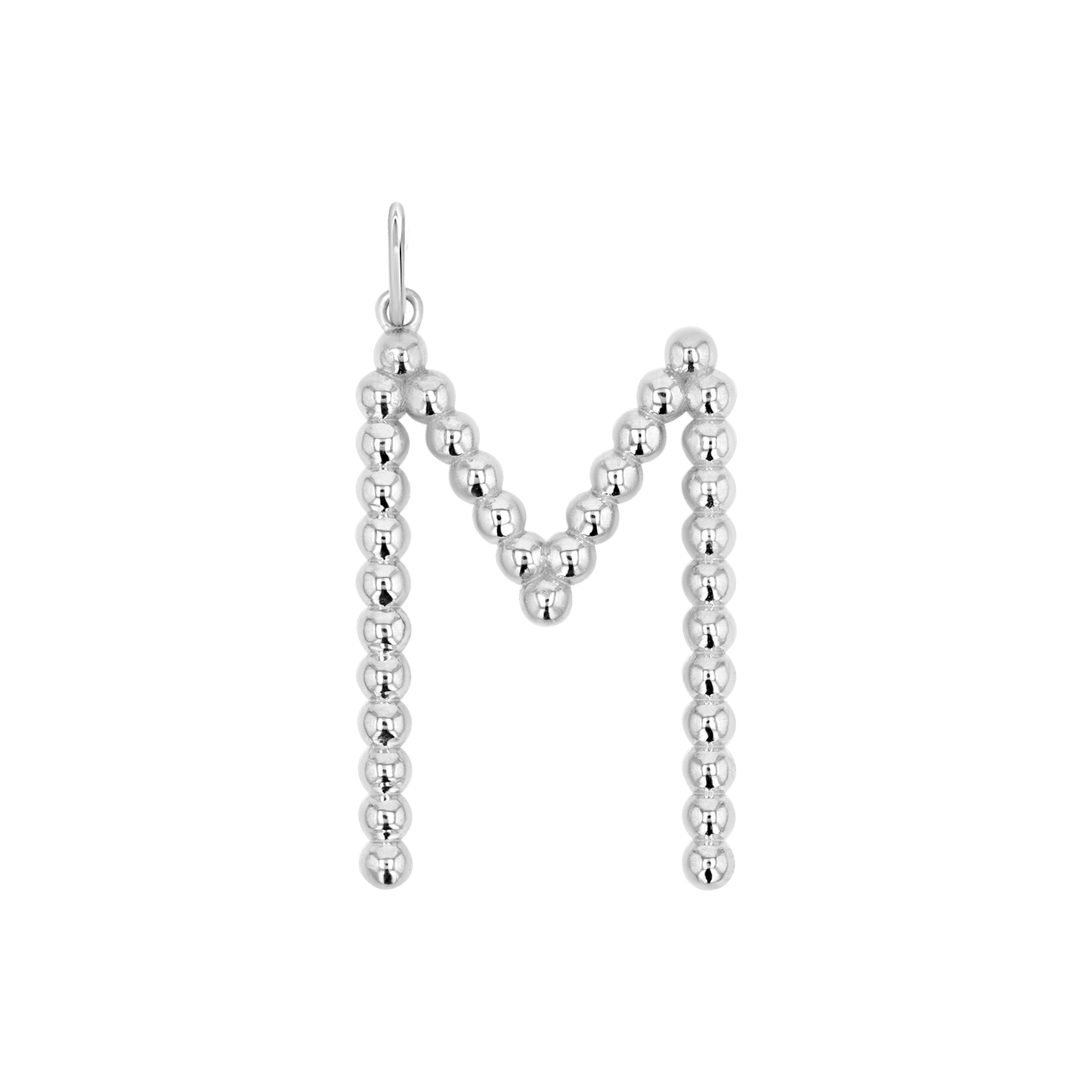 Large Gold Bead Letter Charm - Lotus Diamond