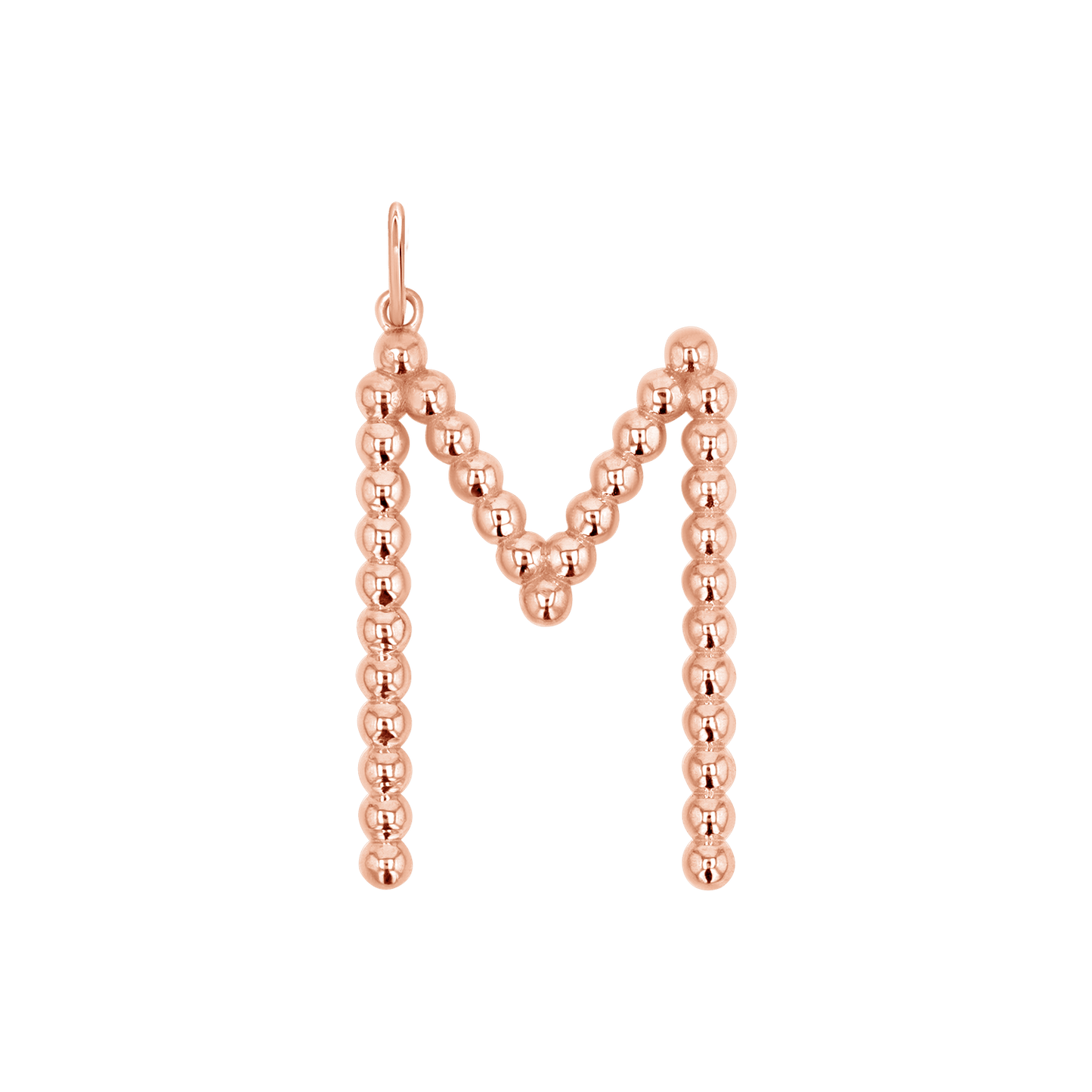 Large Gold Bead Letter Charm - Lotus Diamond
