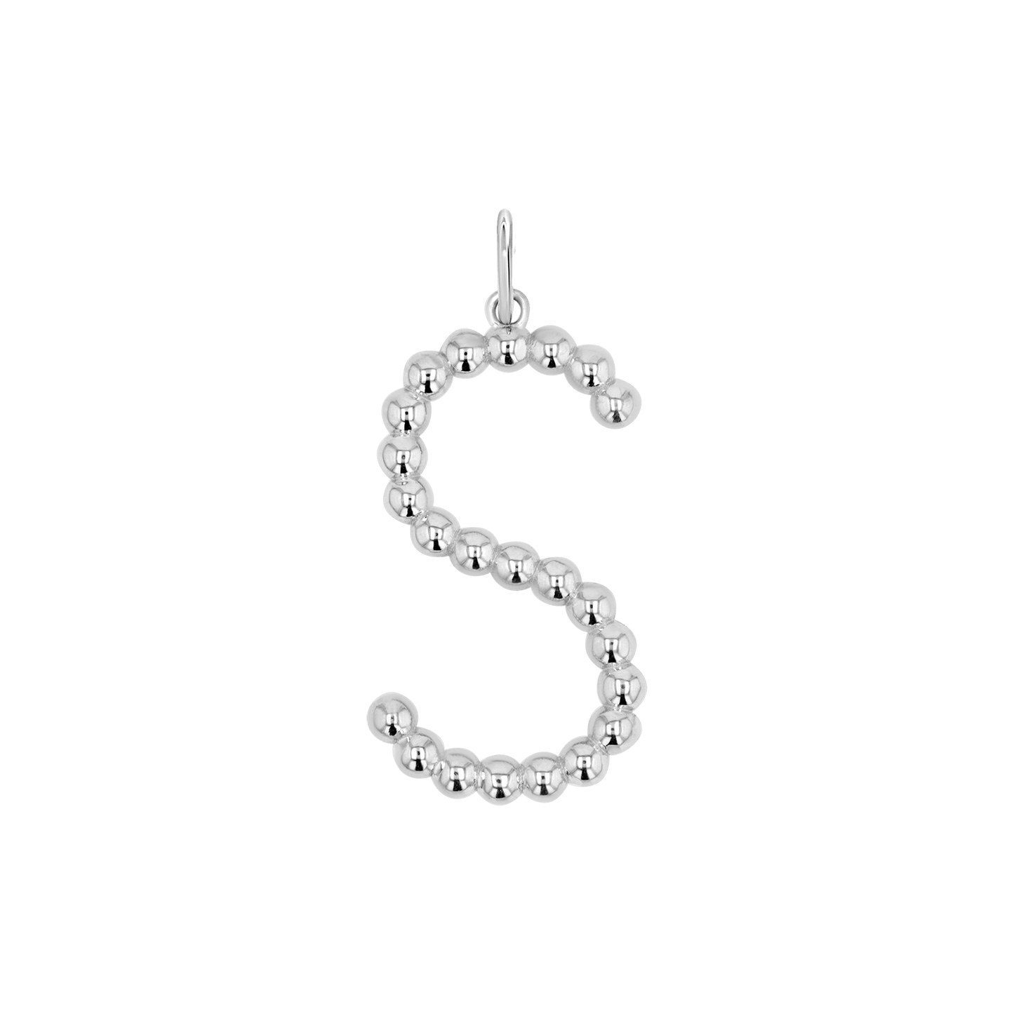 Large Gold Bead Letter Charm - Lotus Diamond