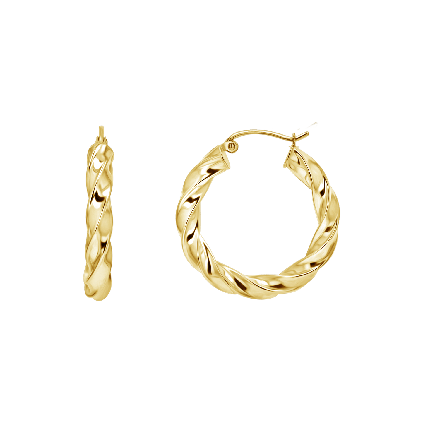 Large Twist Hoop Earrings - Lotus Diamond