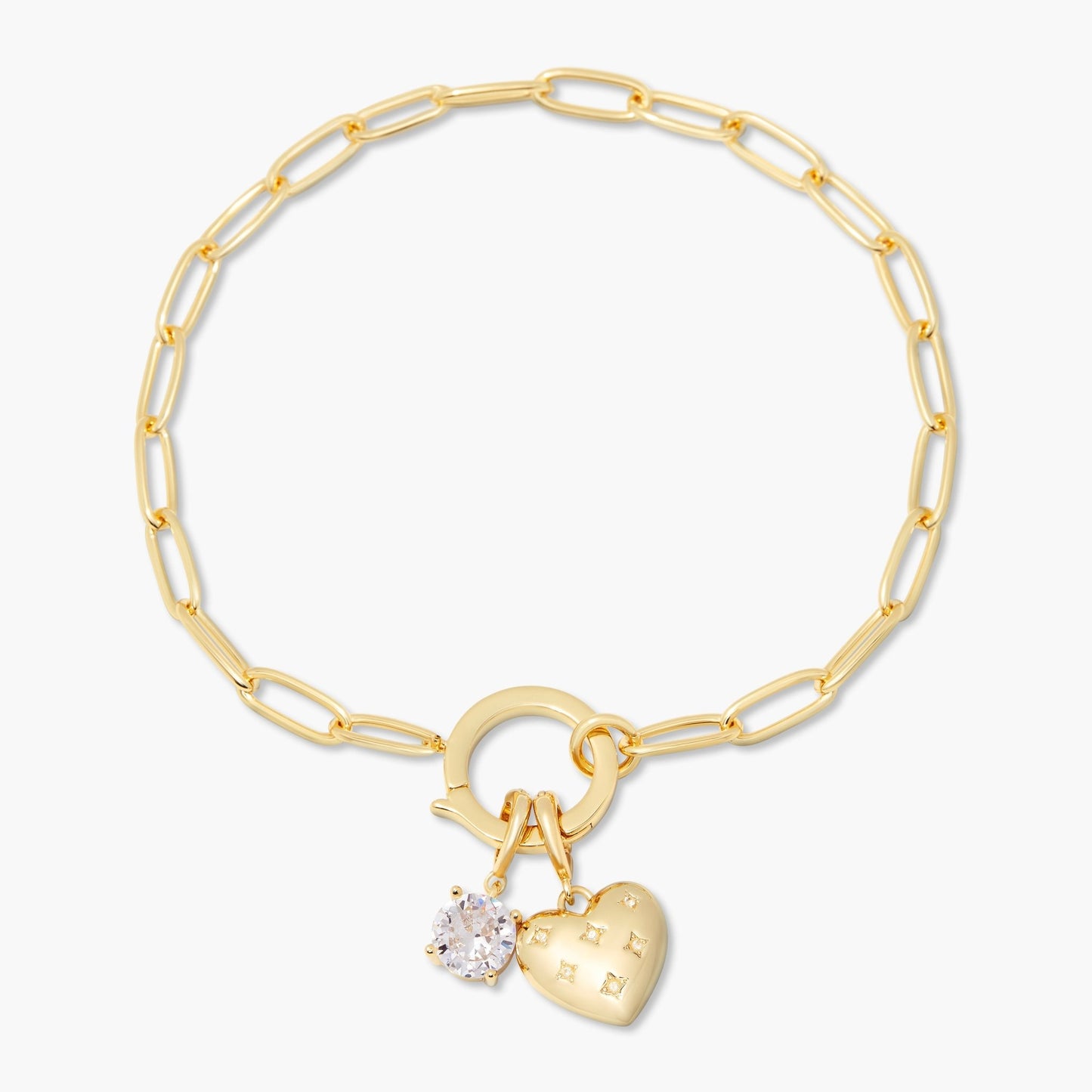 Lillian Birthstone Heart Charm Bracelet - Lotus Diamond