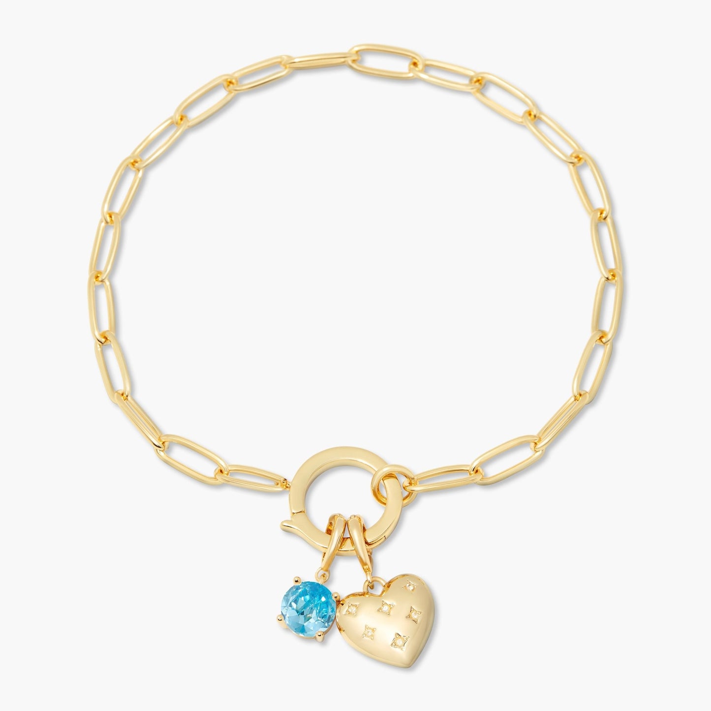 Lillian Birthstone Heart Charm Bracelet - Lotus Diamond