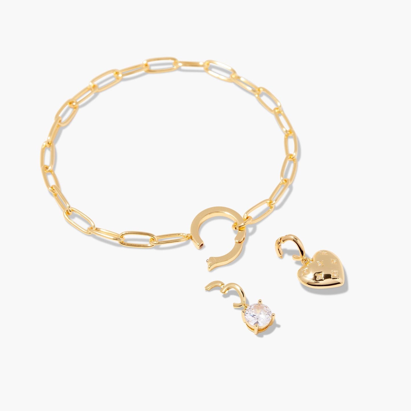 Lillian Birthstone Heart Charm Bracelet - Lotus Diamond