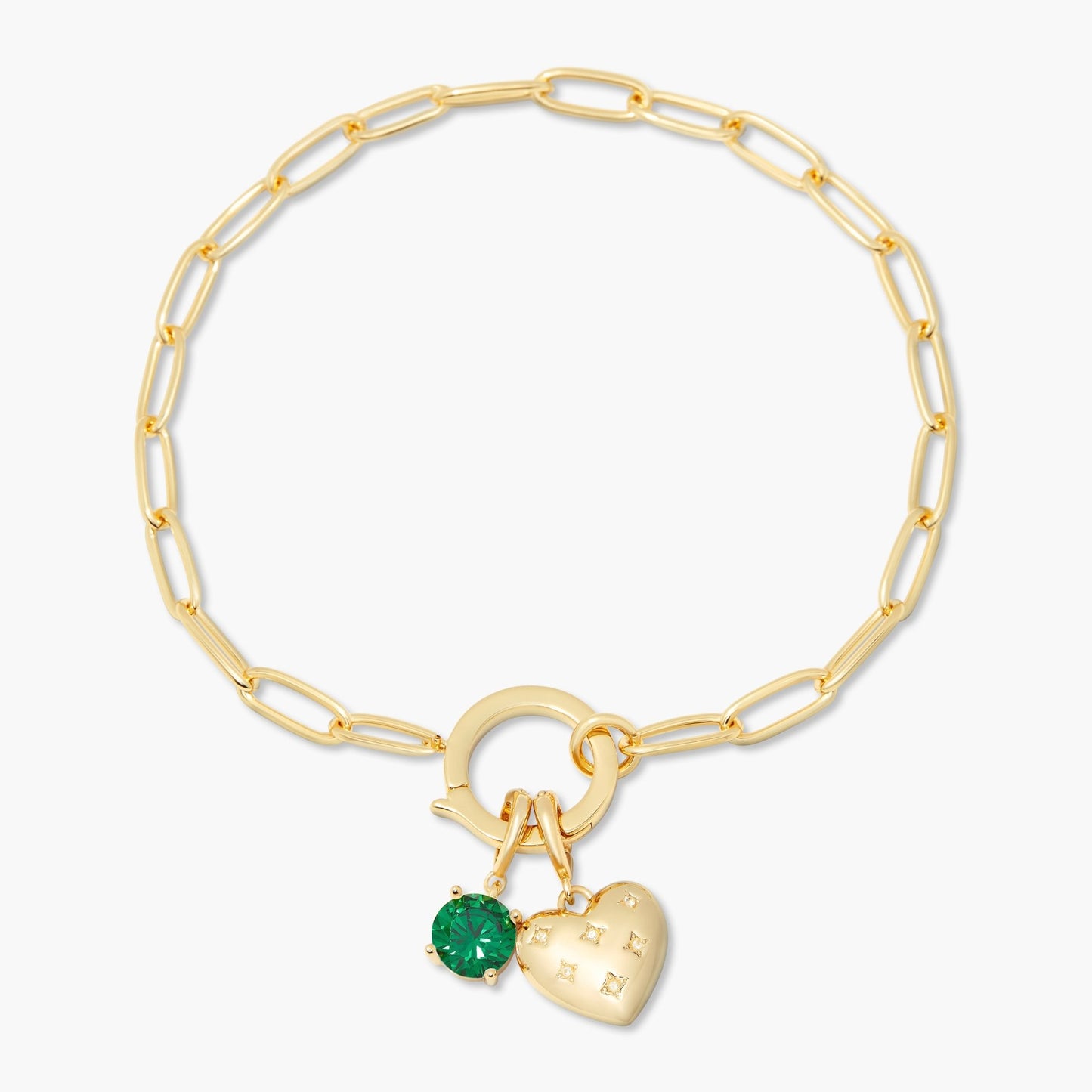 Lillian Birthstone Heart Charm Bracelet - Lotus Diamond