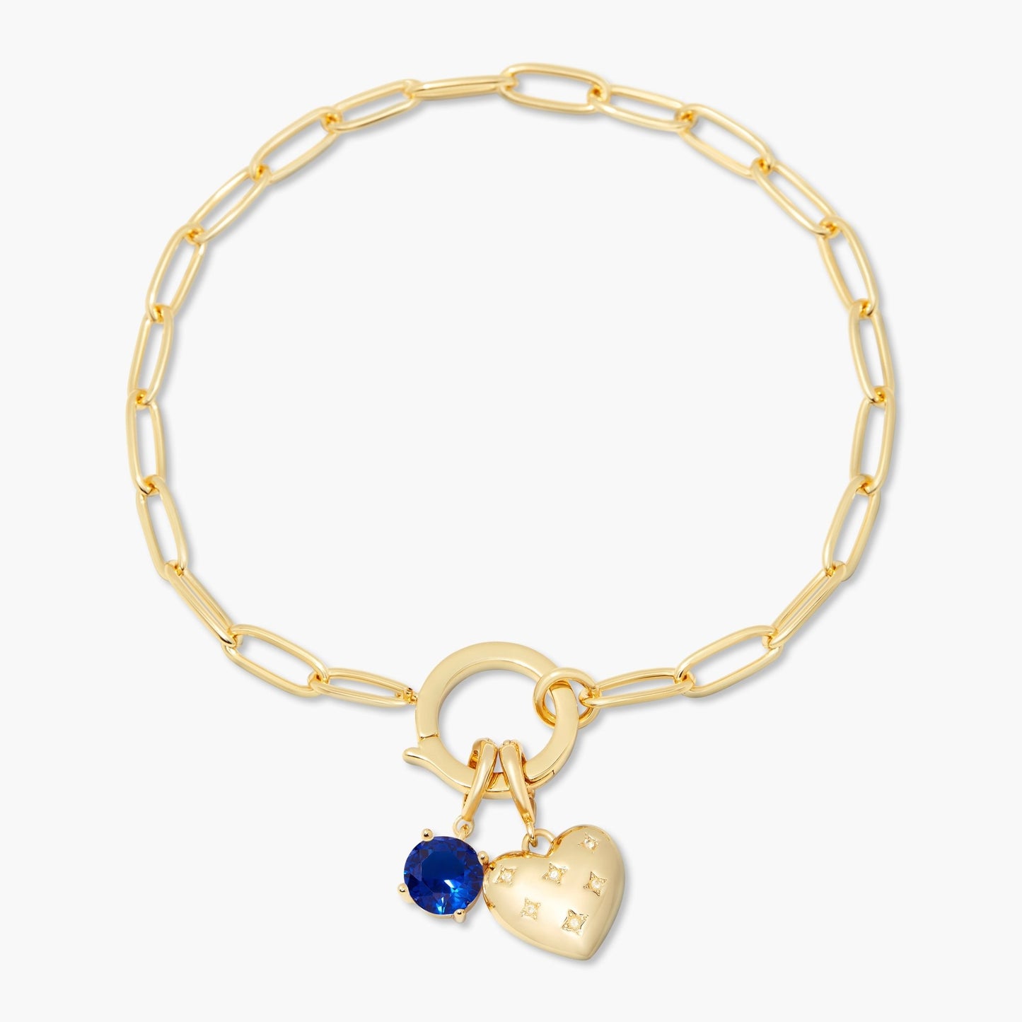 Lillian Birthstone Heart Charm Bracelet - Lotus Diamond
