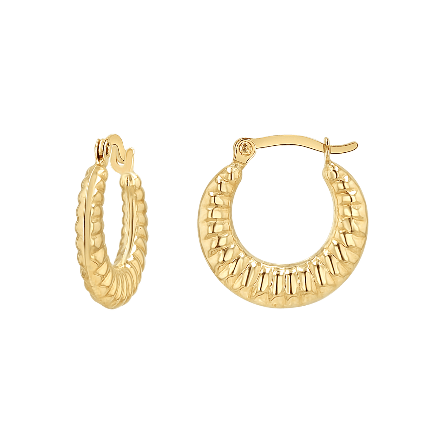 Linea Tapered Hoop Earrings - Lotus Diamond