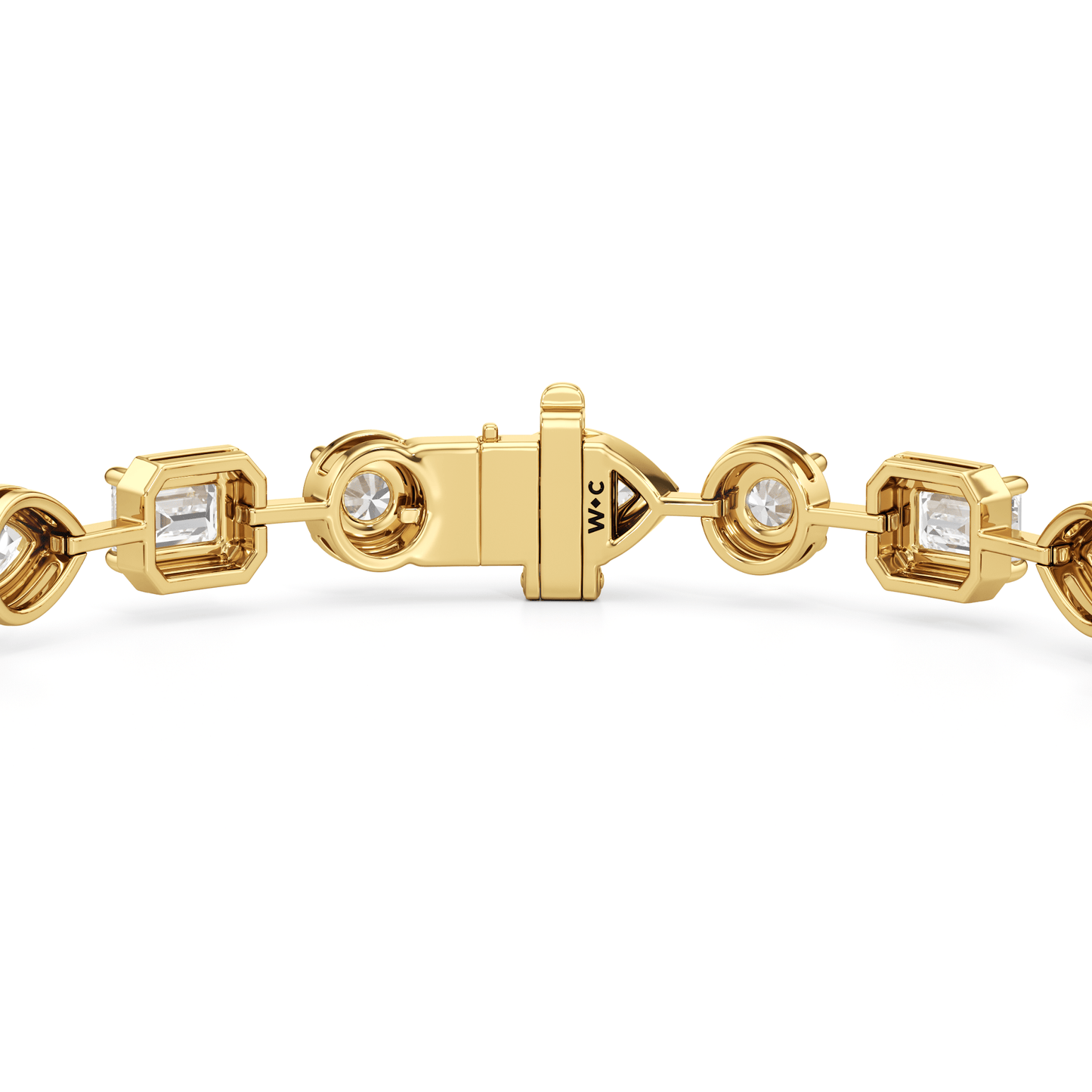 Linear Round, Oval and Emerald Bezel Set Tennis Bracelet - Lotus Diamond