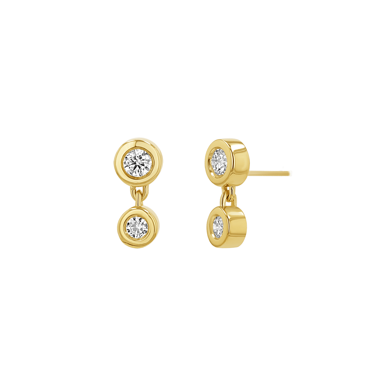 Linked Diamond Duo Studs - Lotus Diamond