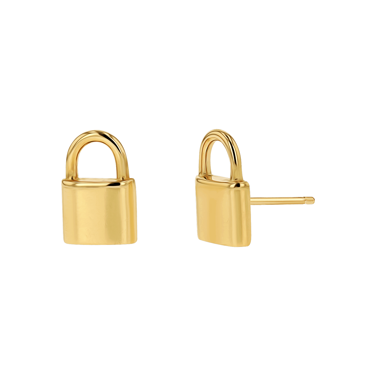 Love Padlock Stud Earrings - Lotus Diamond