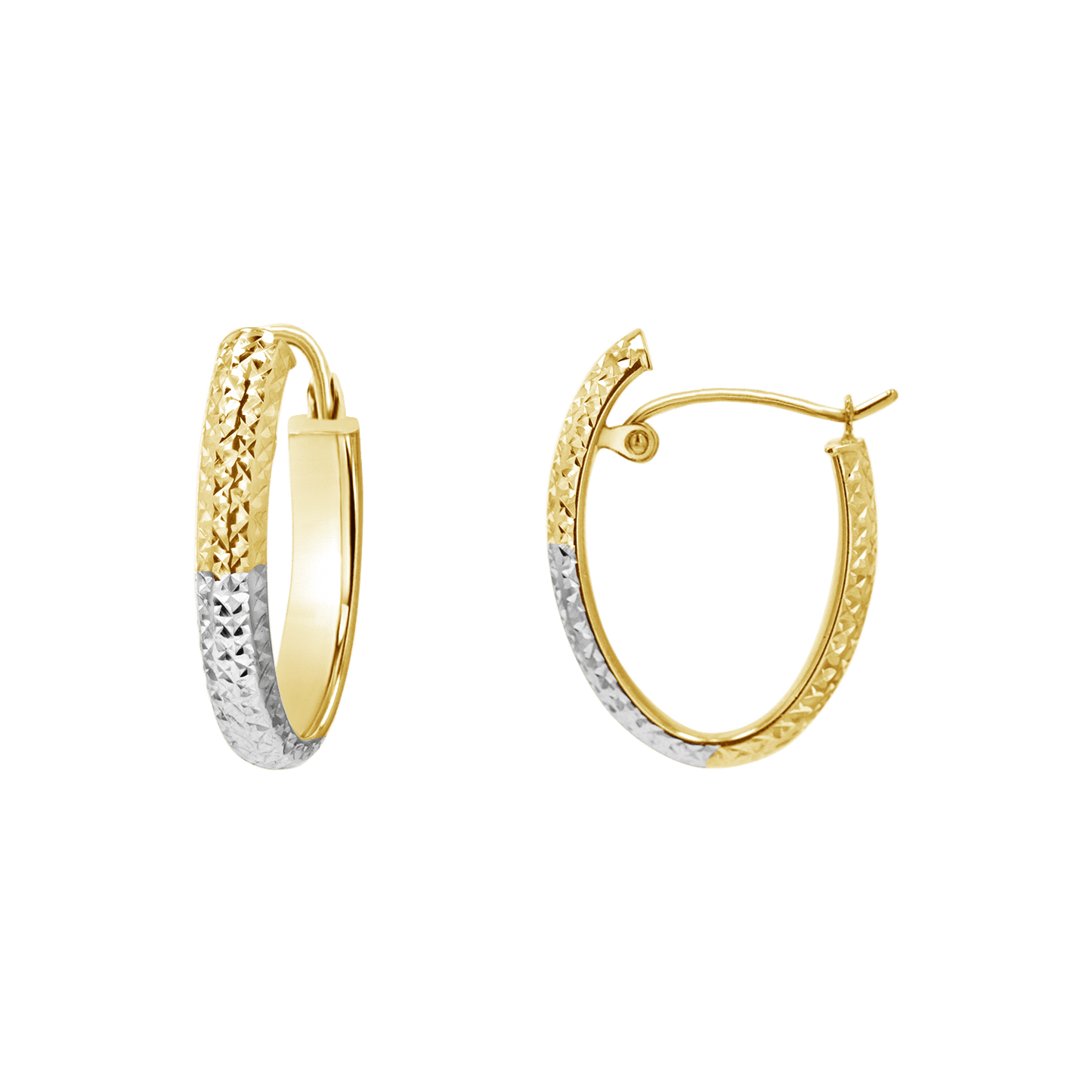 Lumi Two - tone Hoop Earrings - Lotus Diamond