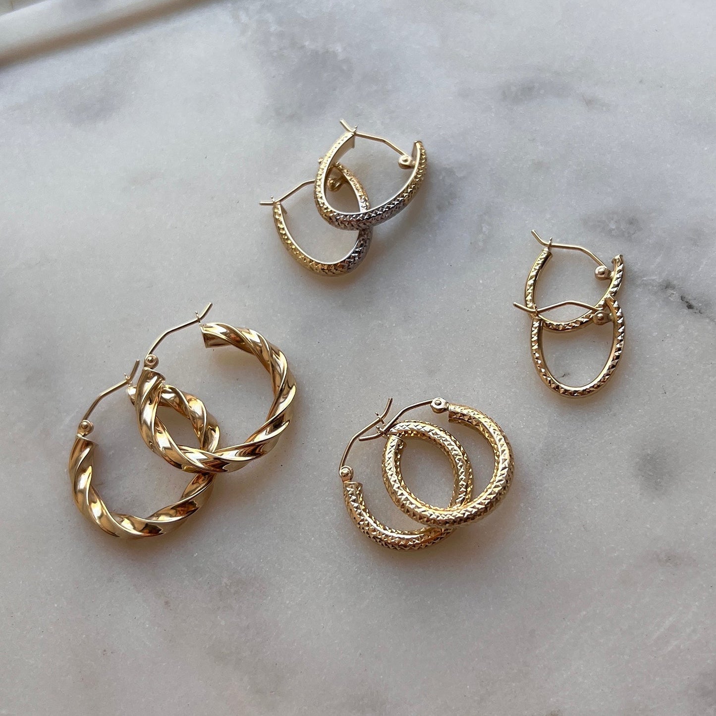 Lumi Two - tone Hoop Earrings - Lotus Diamond