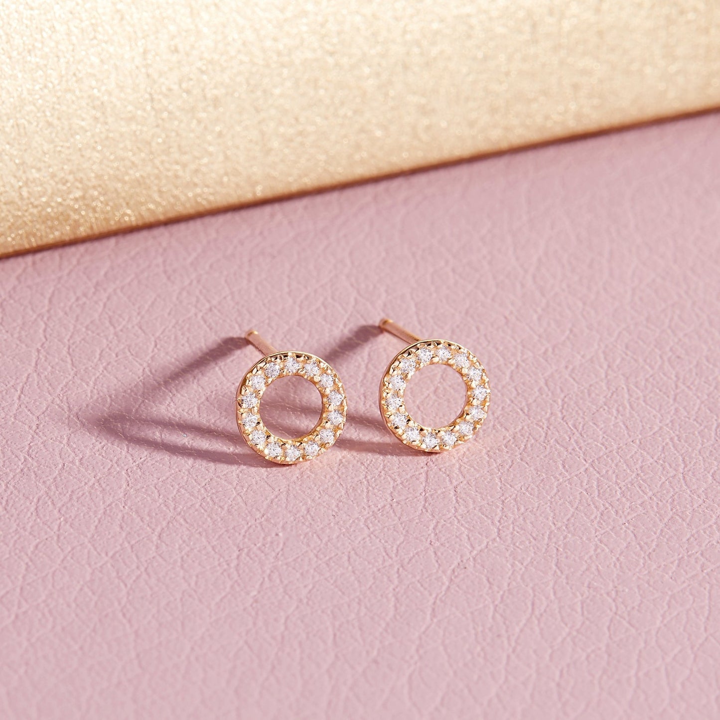 Lydia 14K Gold Diamond Earrings - Lotus Diamond