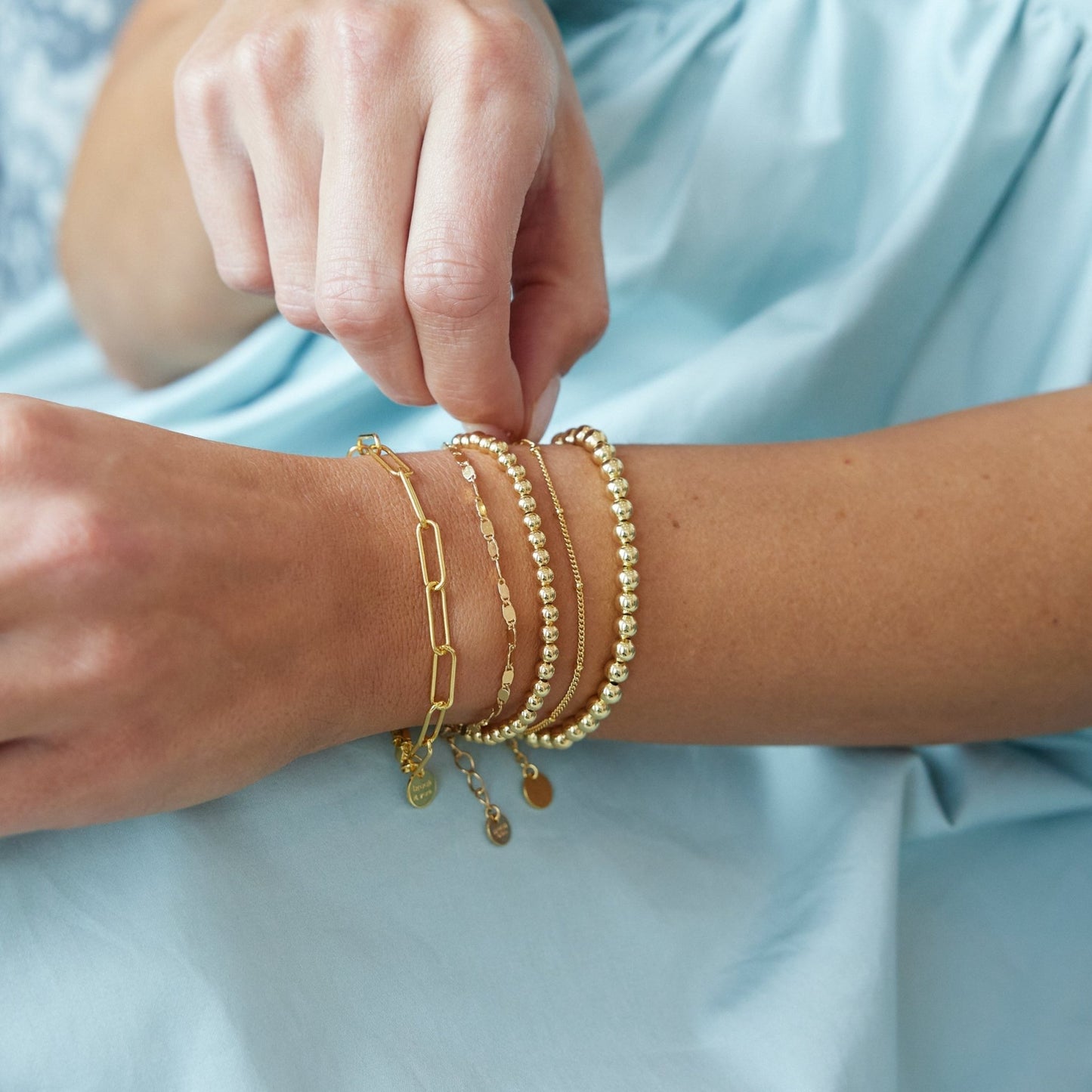 Makenna Chain Bracelet Set - Lotus Diamond