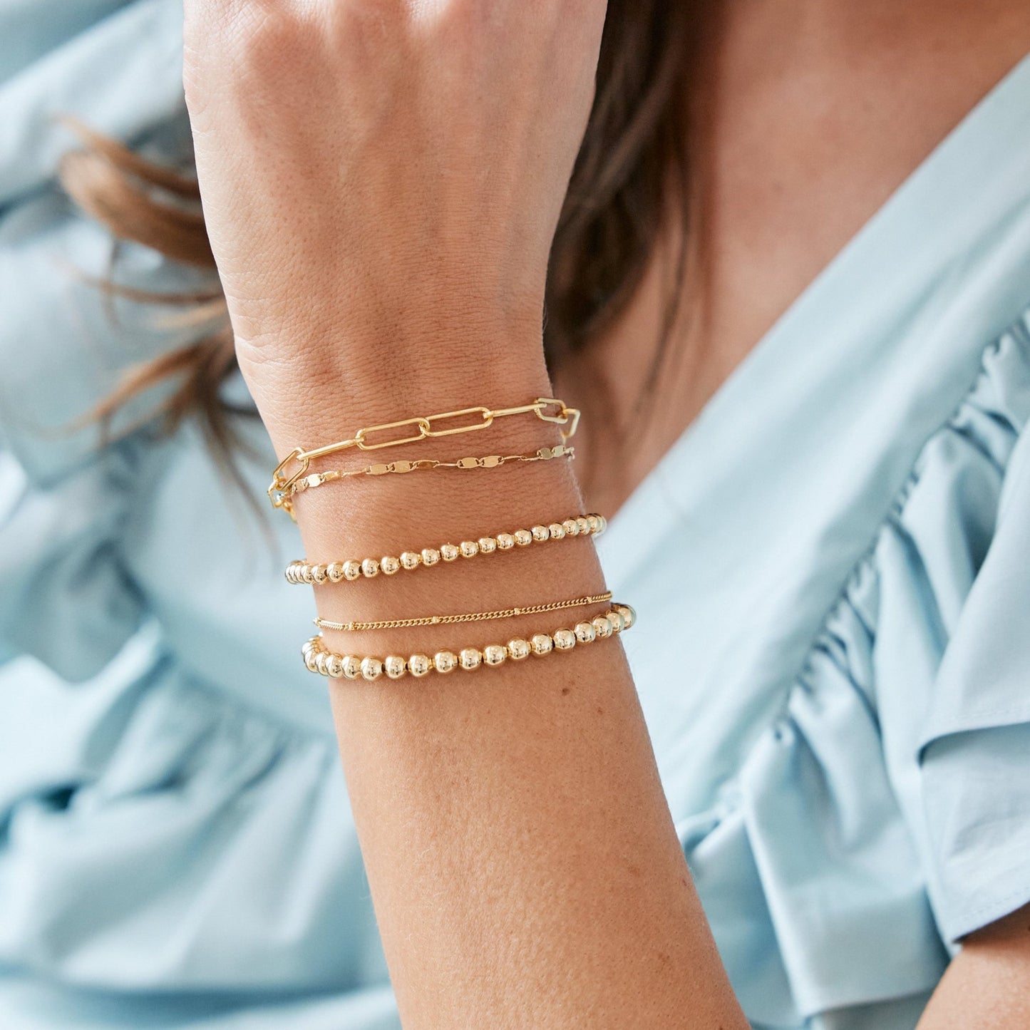 Makenna Chain Bracelet Set - Lotus Diamond