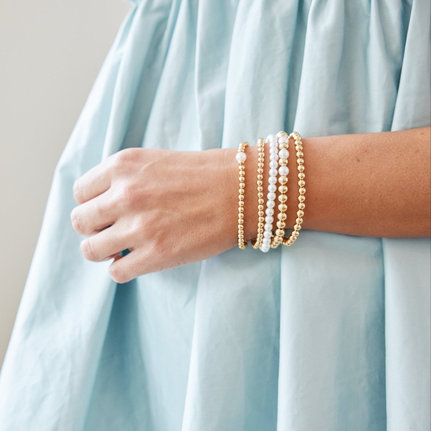 Makenna Pearl Bracelet Set - Lotus Diamond
