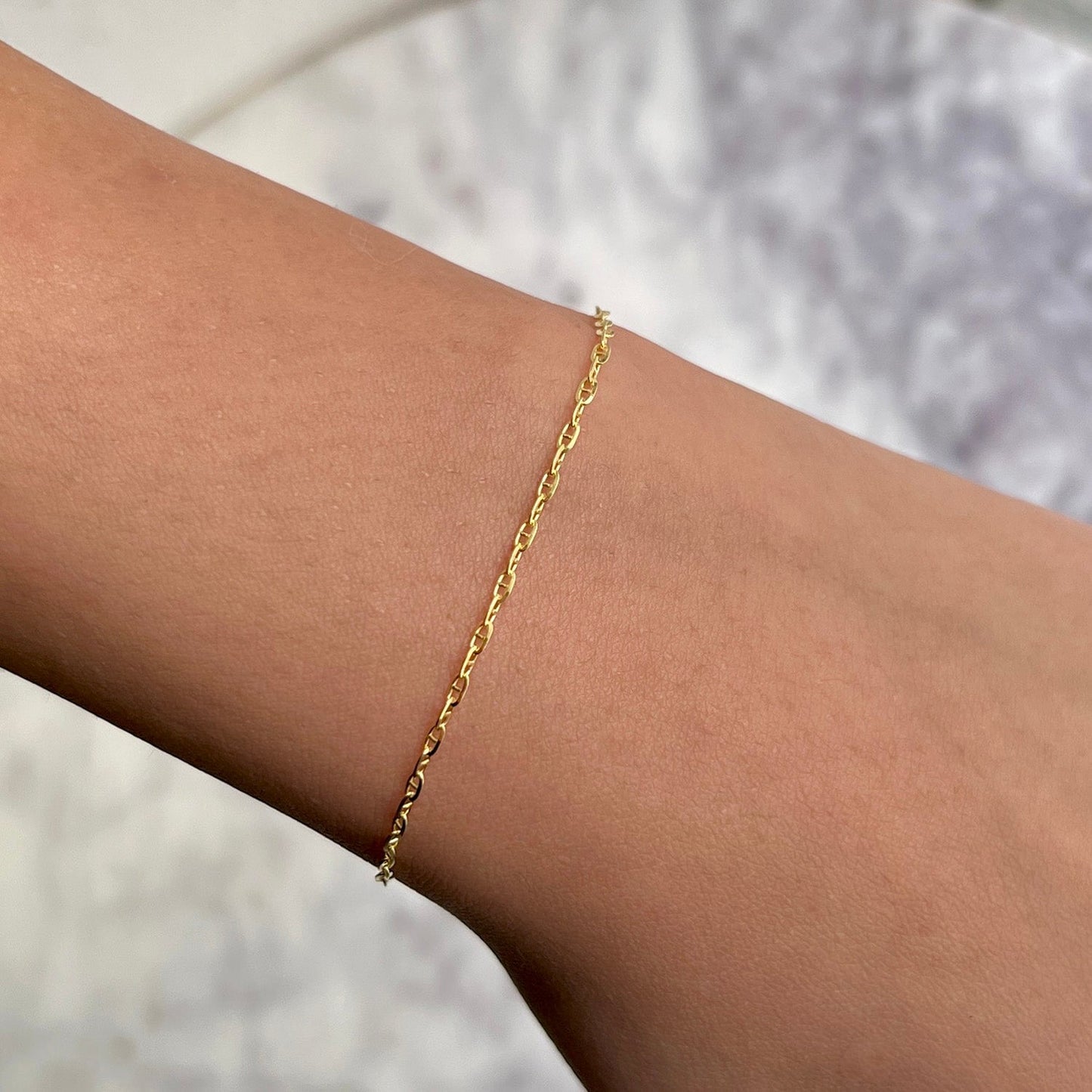 Mariner Anchor Chain Link Bracelet - Lotus Diamond