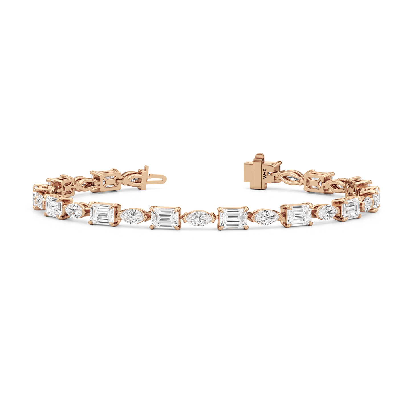Marquise and Emerald Alternating Tennis Bracelet - Lotus Diamond