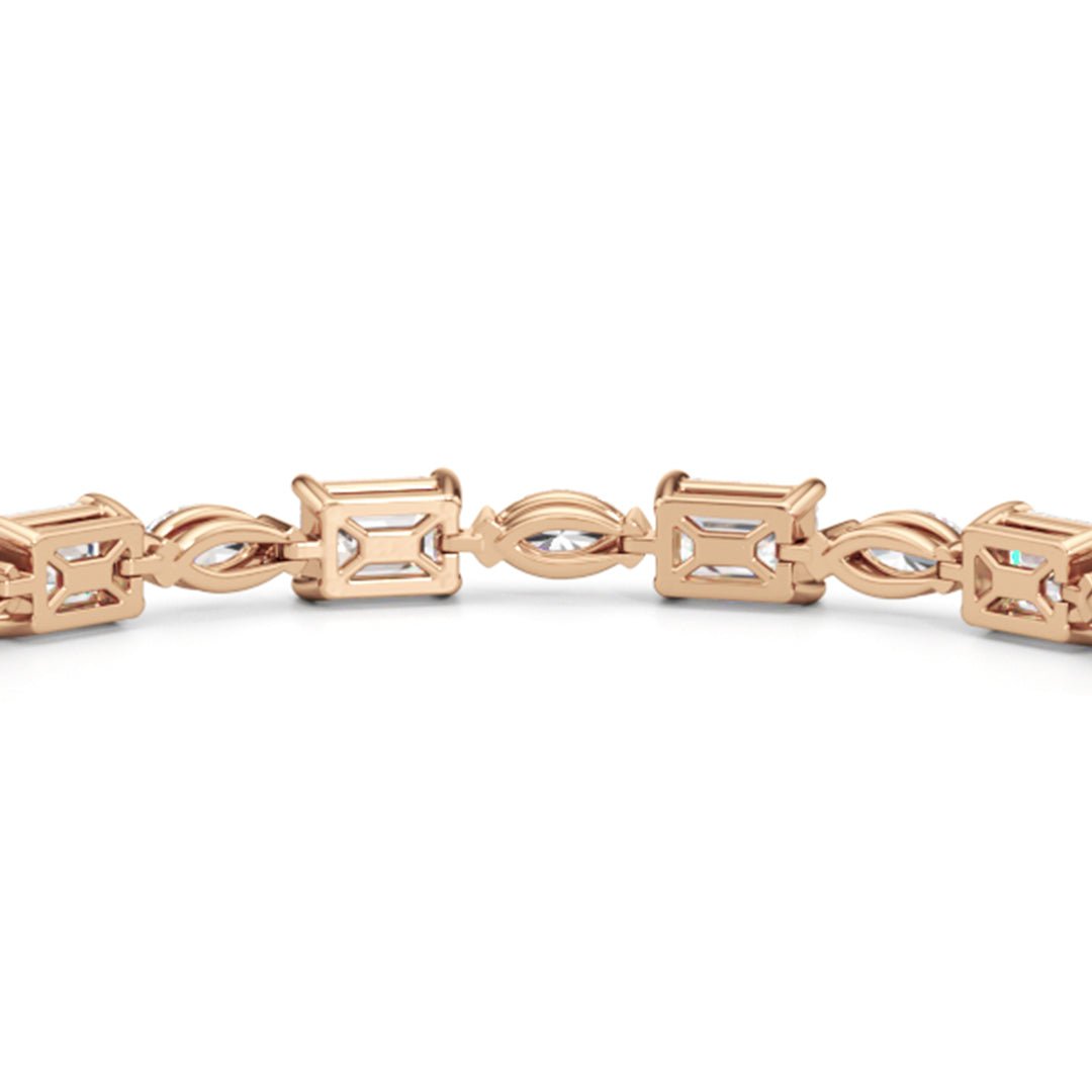 Marquise and Emerald Alternating Tennis Bracelet - Lotus Diamond