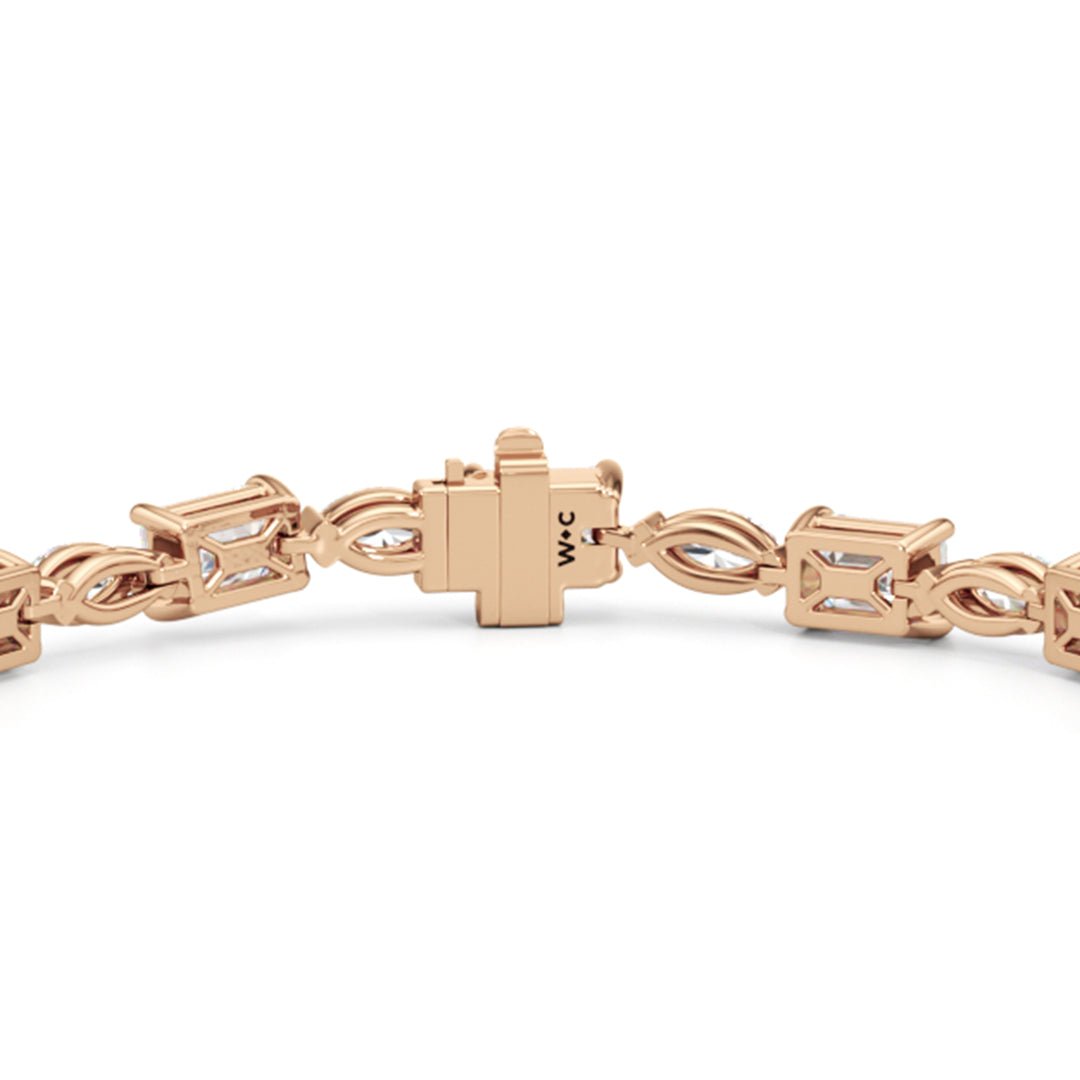 Marquise and Emerald Alternating Tennis Bracelet - Lotus Diamond