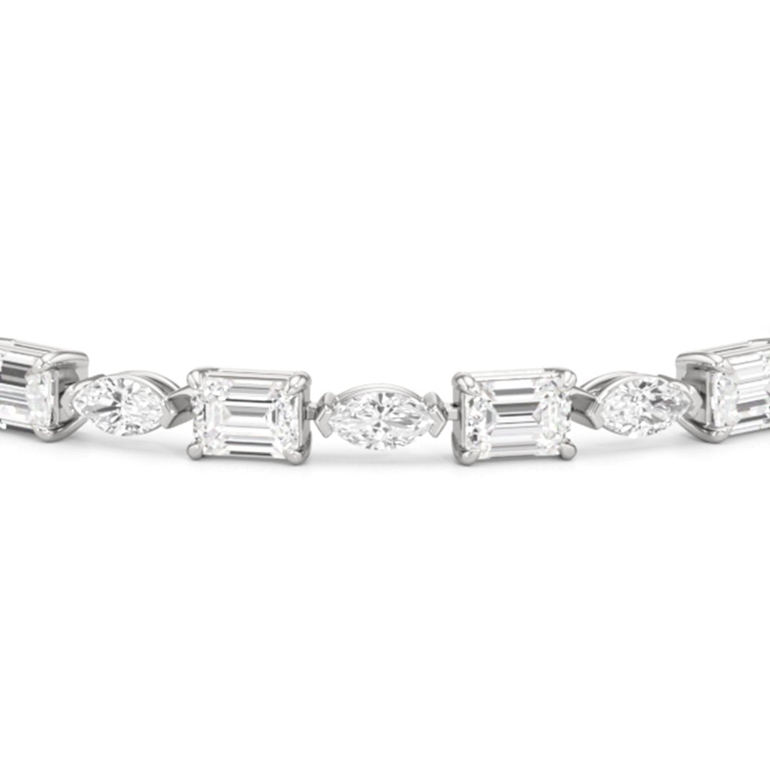 Marquise and Emerald Alternating Tennis Bracelet - Lotus Diamond