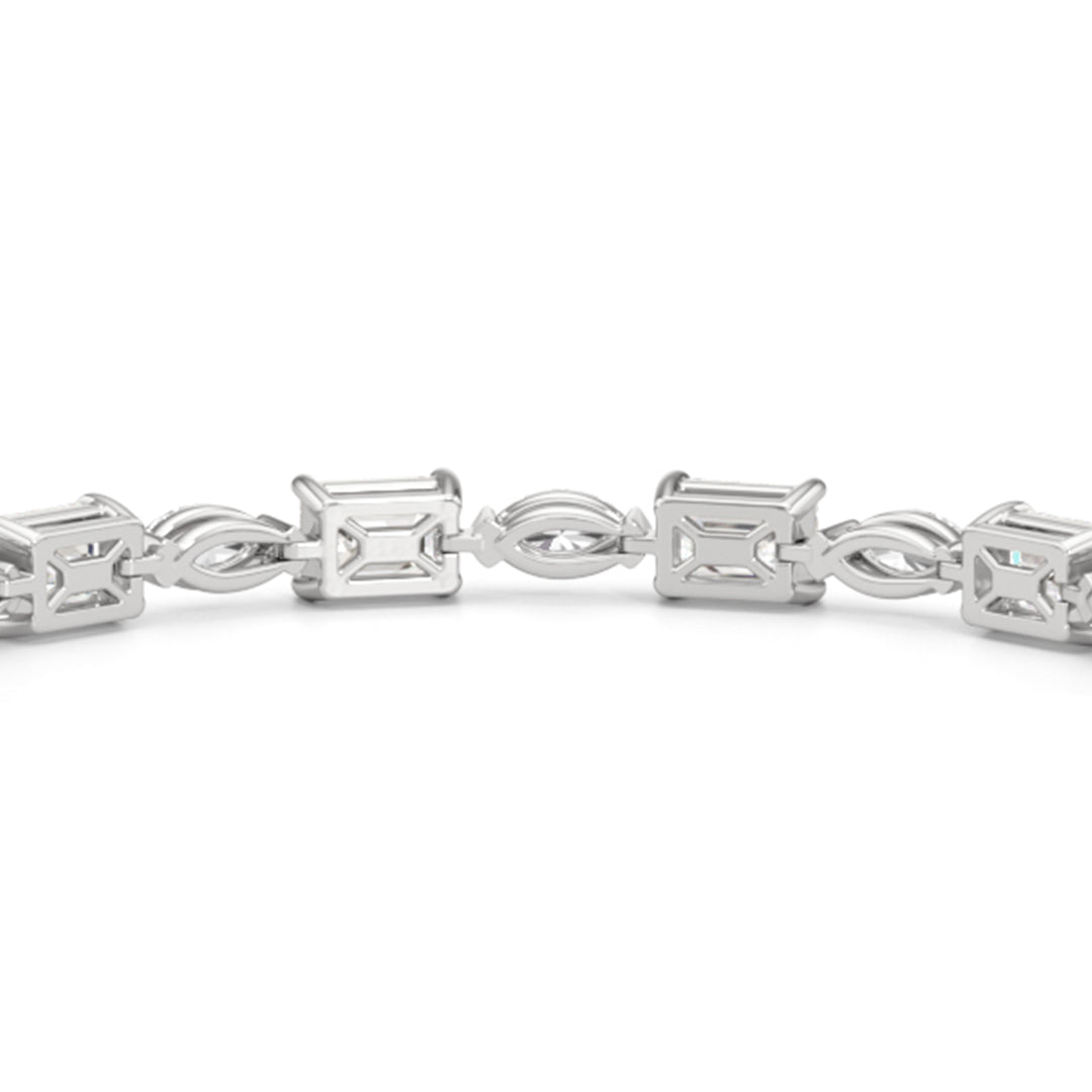 Marquise and Emerald Alternating Tennis Bracelet - Lotus Diamond