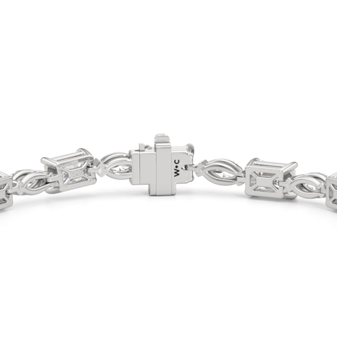 Marquise and Emerald Alternating Tennis Bracelet - Lotus Diamond