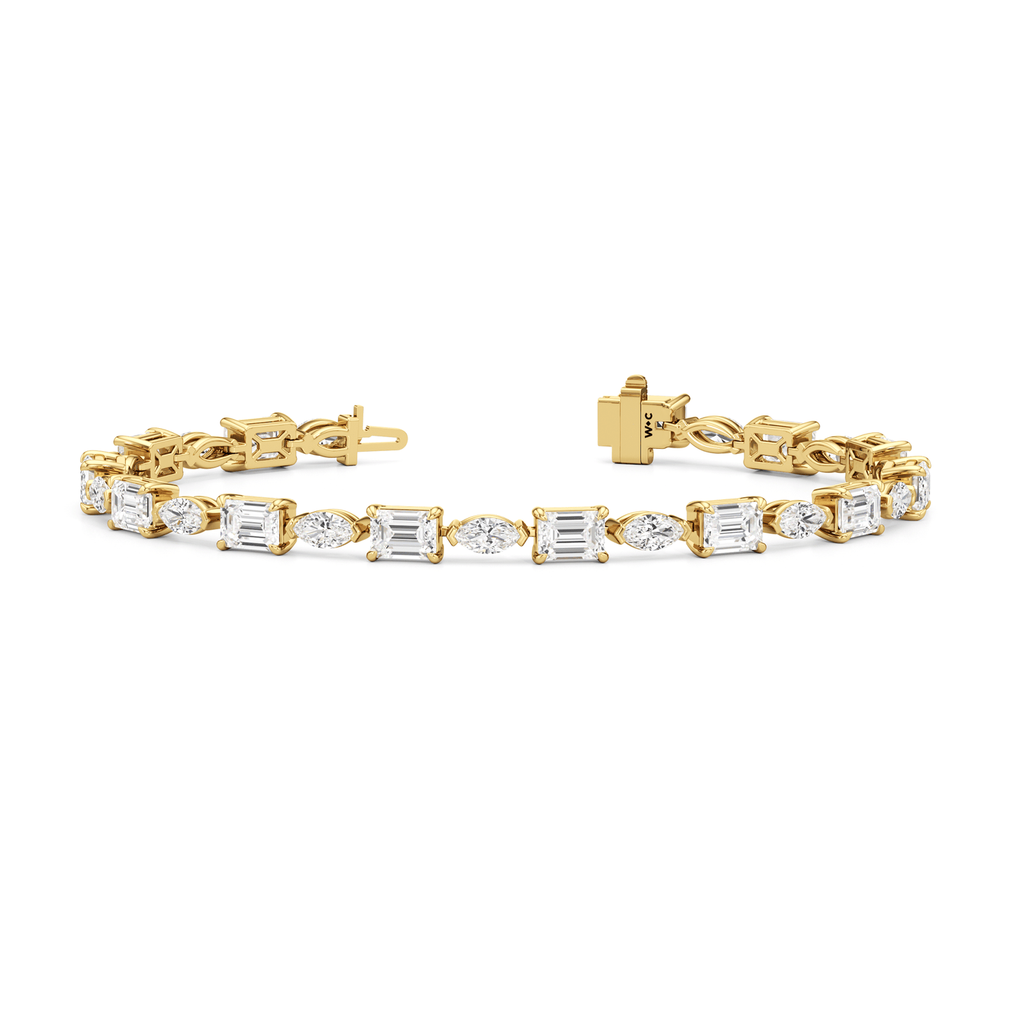 Marquise and Emerald Alternating Tennis Bracelet - Lotus Diamond