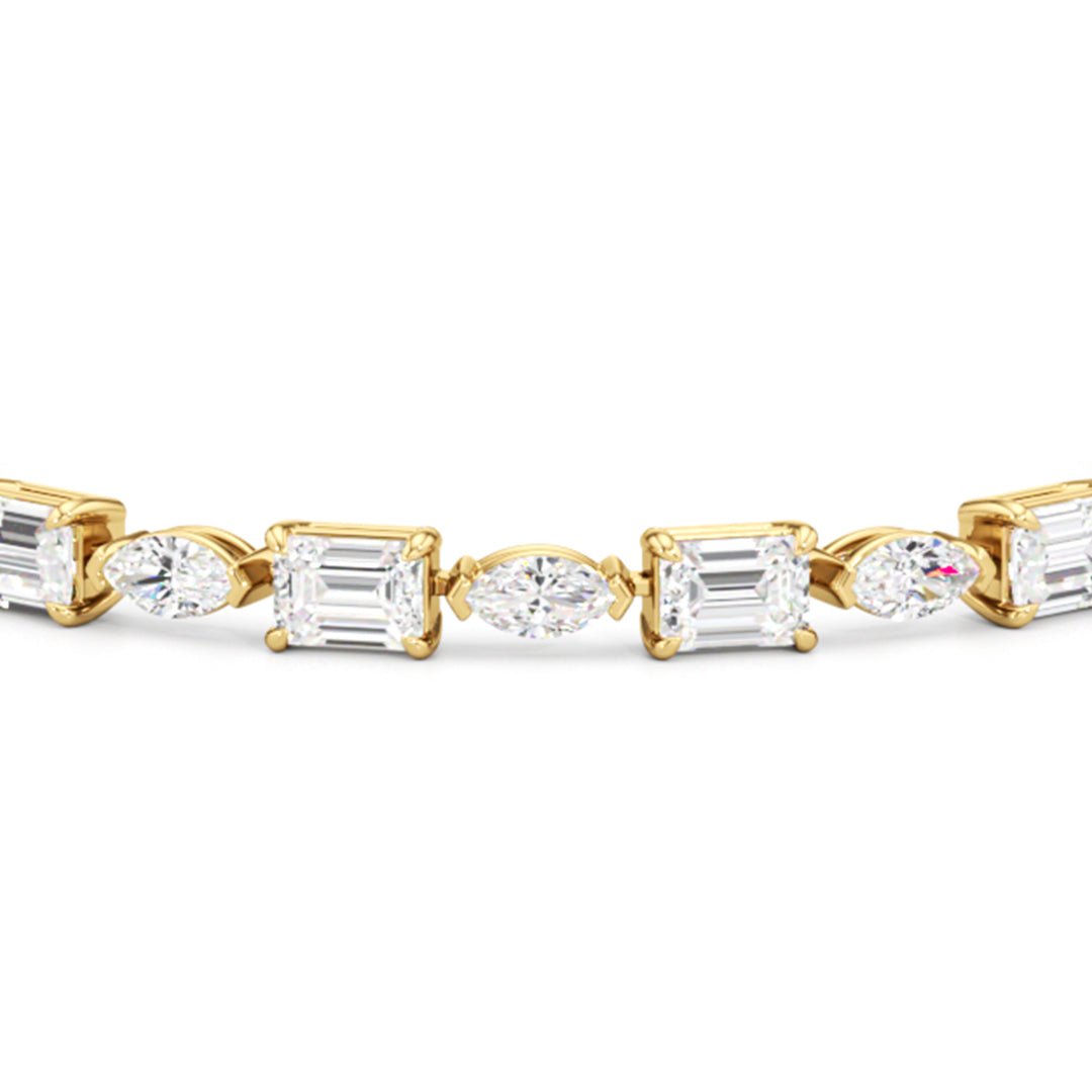 Marquise and Emerald Alternating Tennis Bracelet - Lotus Diamond
