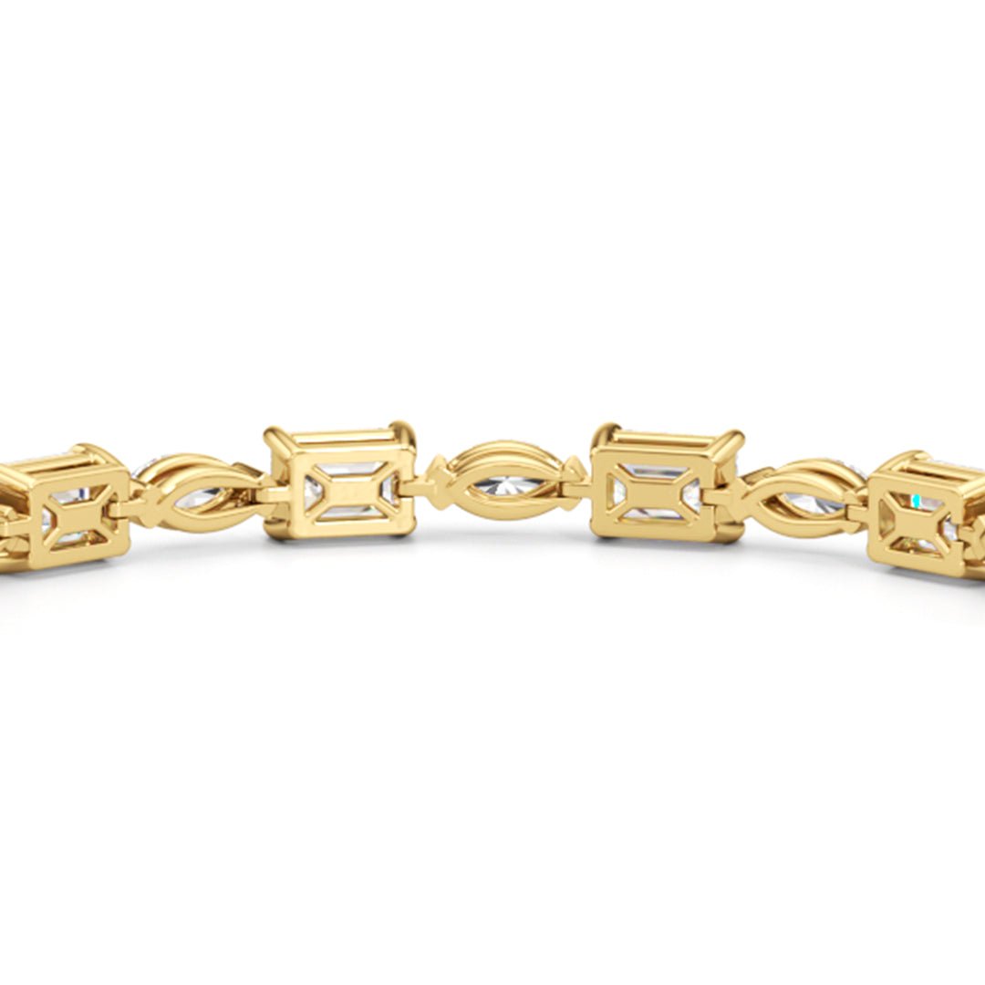 Marquise and Emerald Alternating Tennis Bracelet - Lotus Diamond