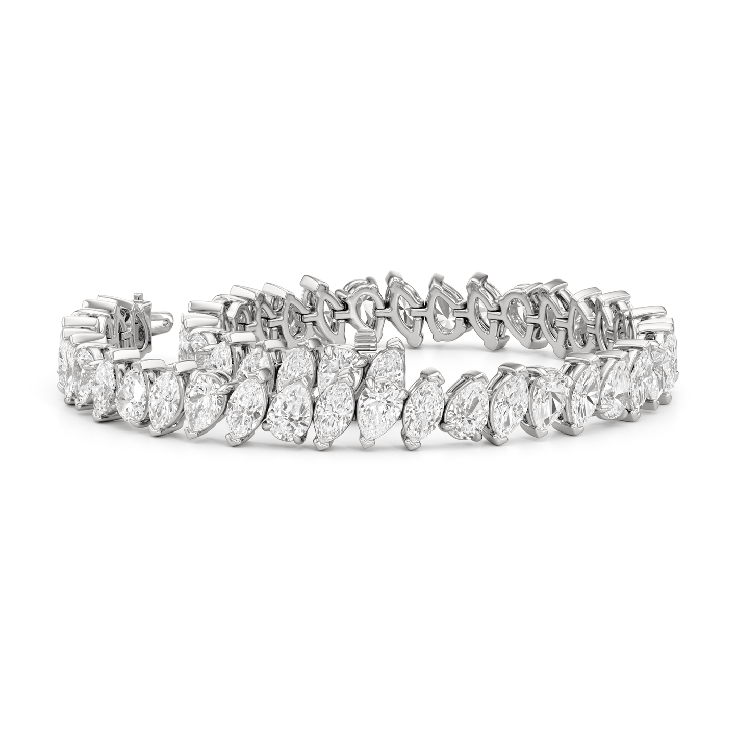 Marquise and Pear Tennis Bracelet - Lotus Diamond